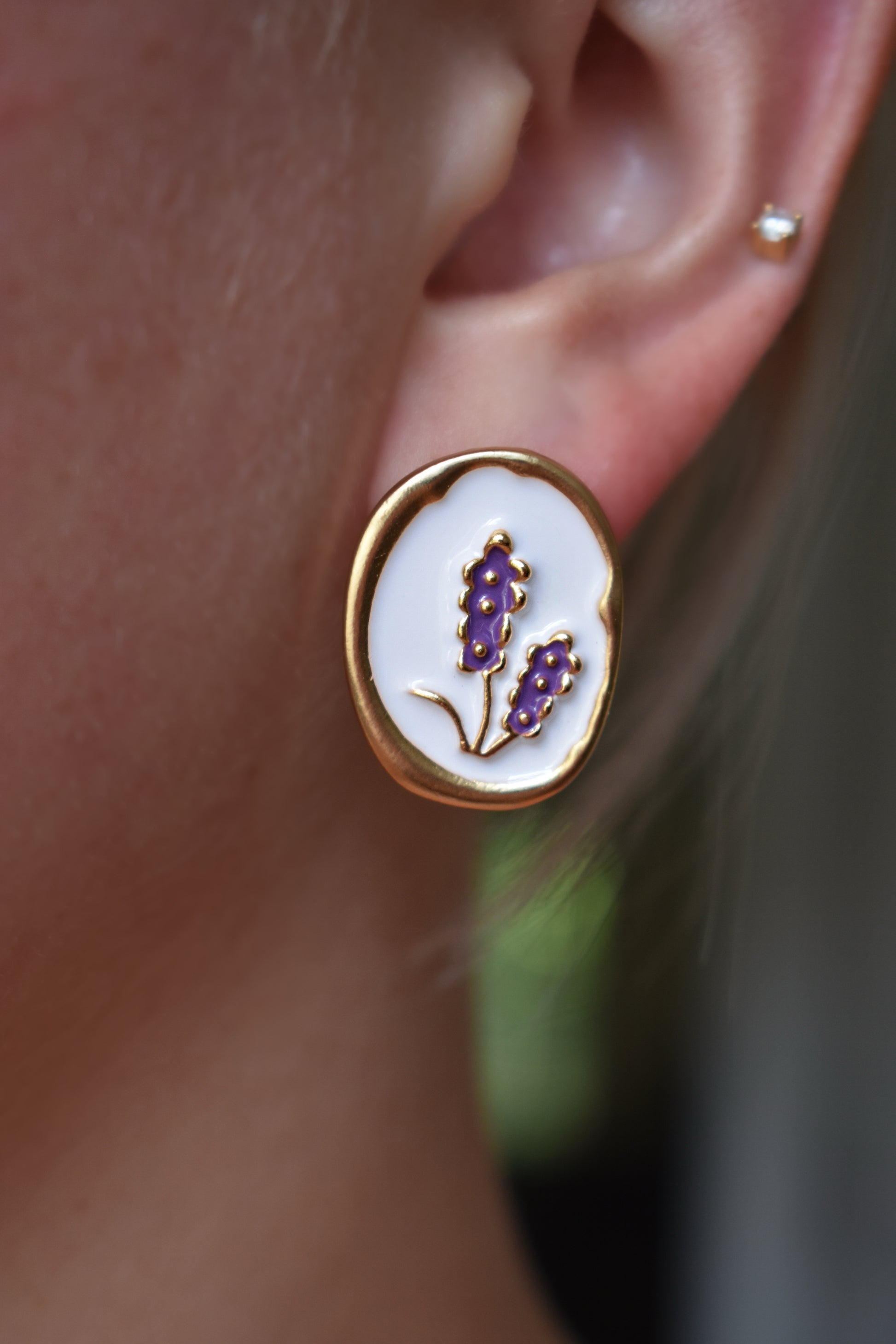 The Magnolia Painting Earrings