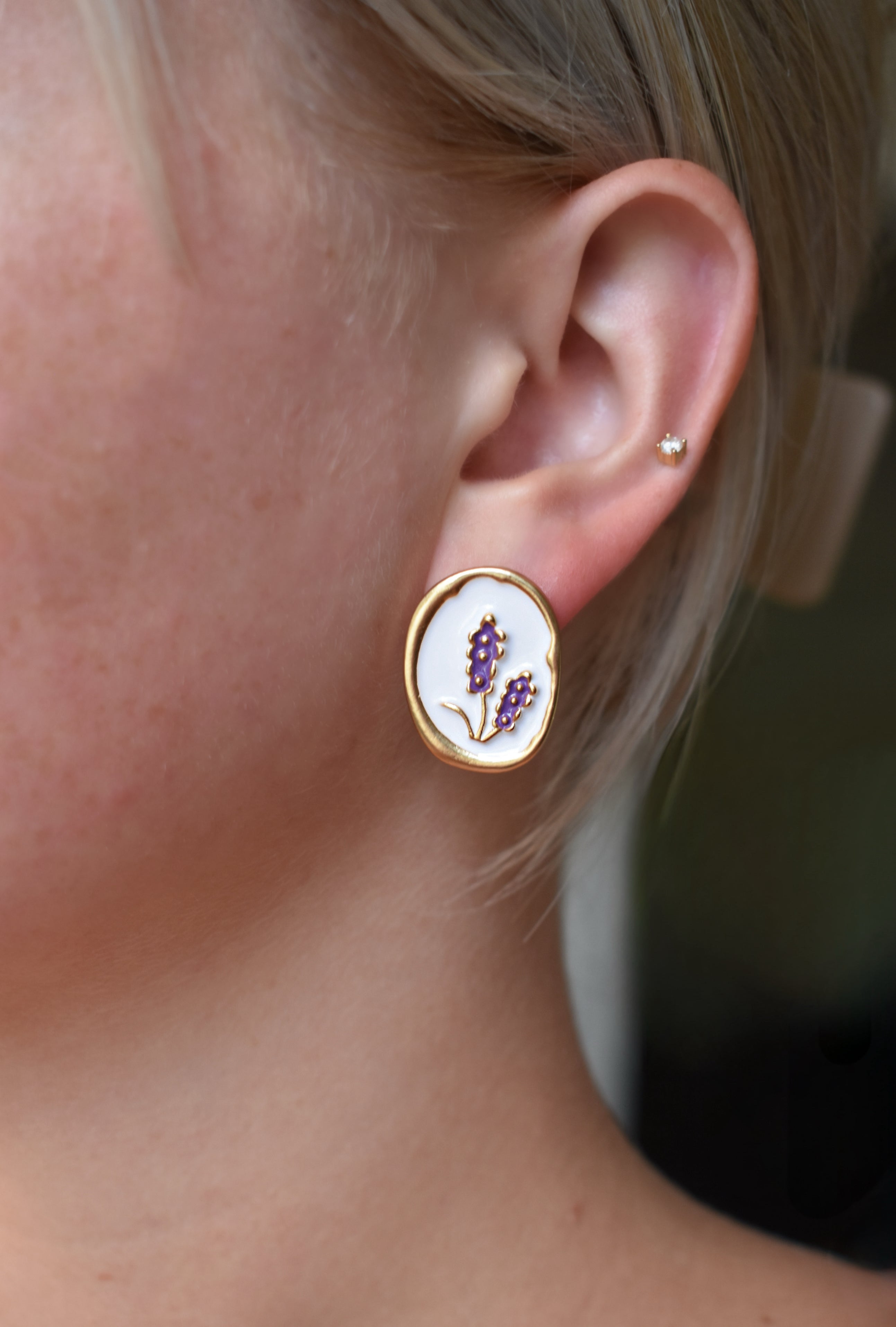 The Magnolia Painting Earrings