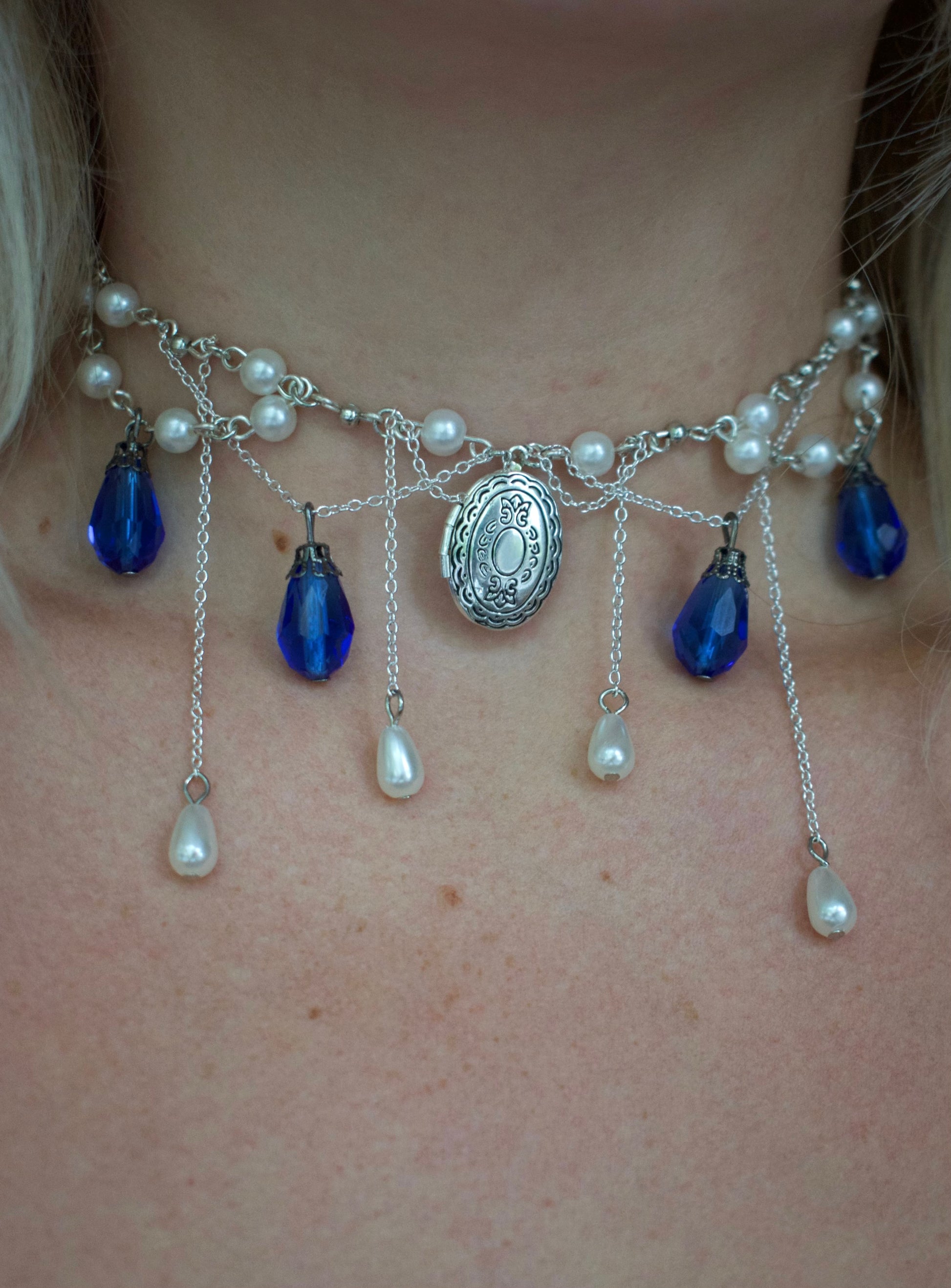 Blue TearDrop Tiered Necklace {Limited Addition}