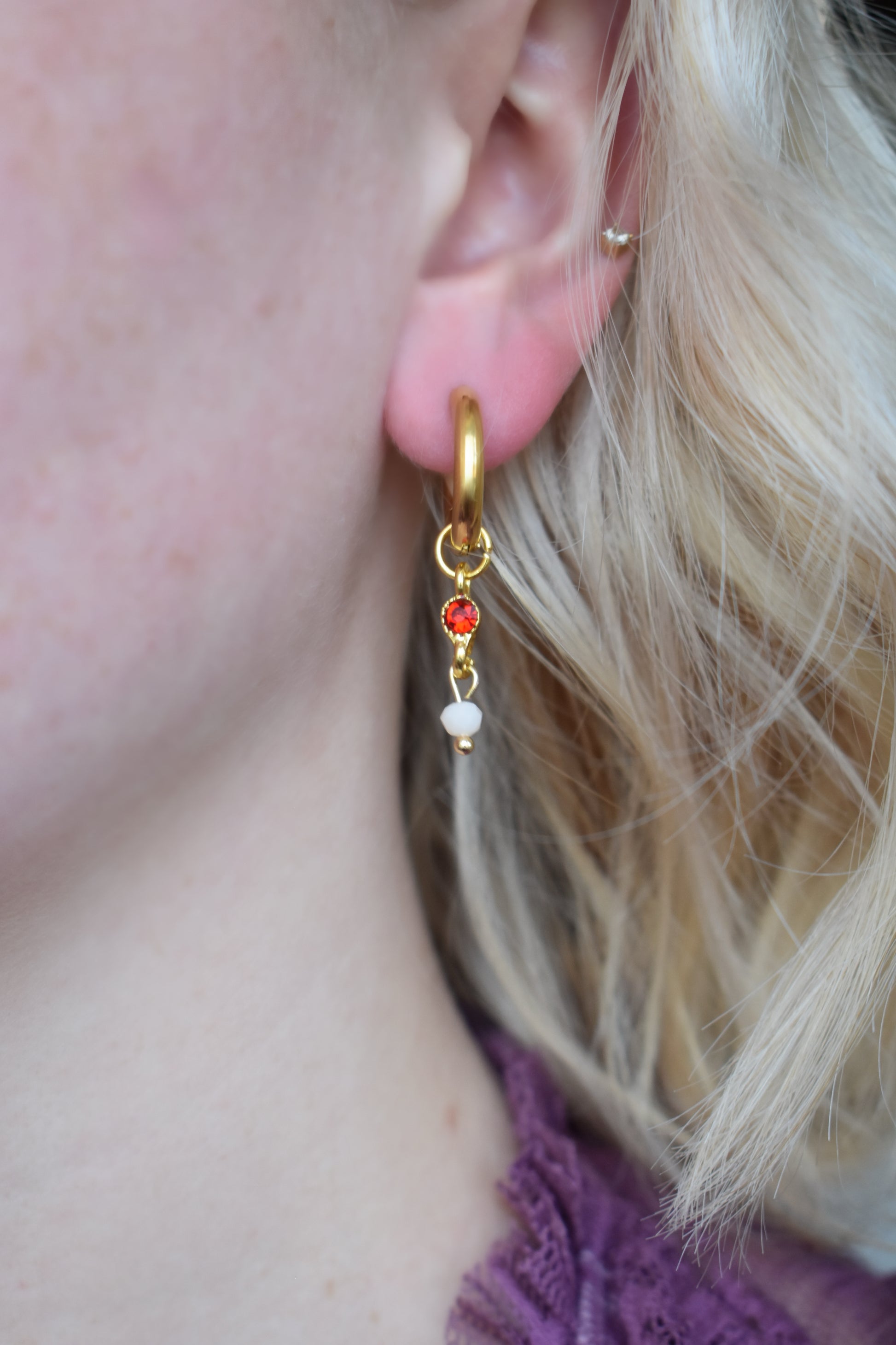Rosy Ruby Earrings