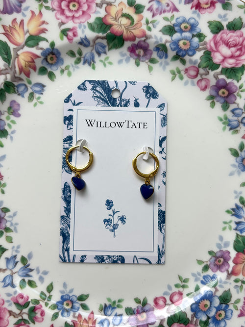 Blue Heart Earrings
