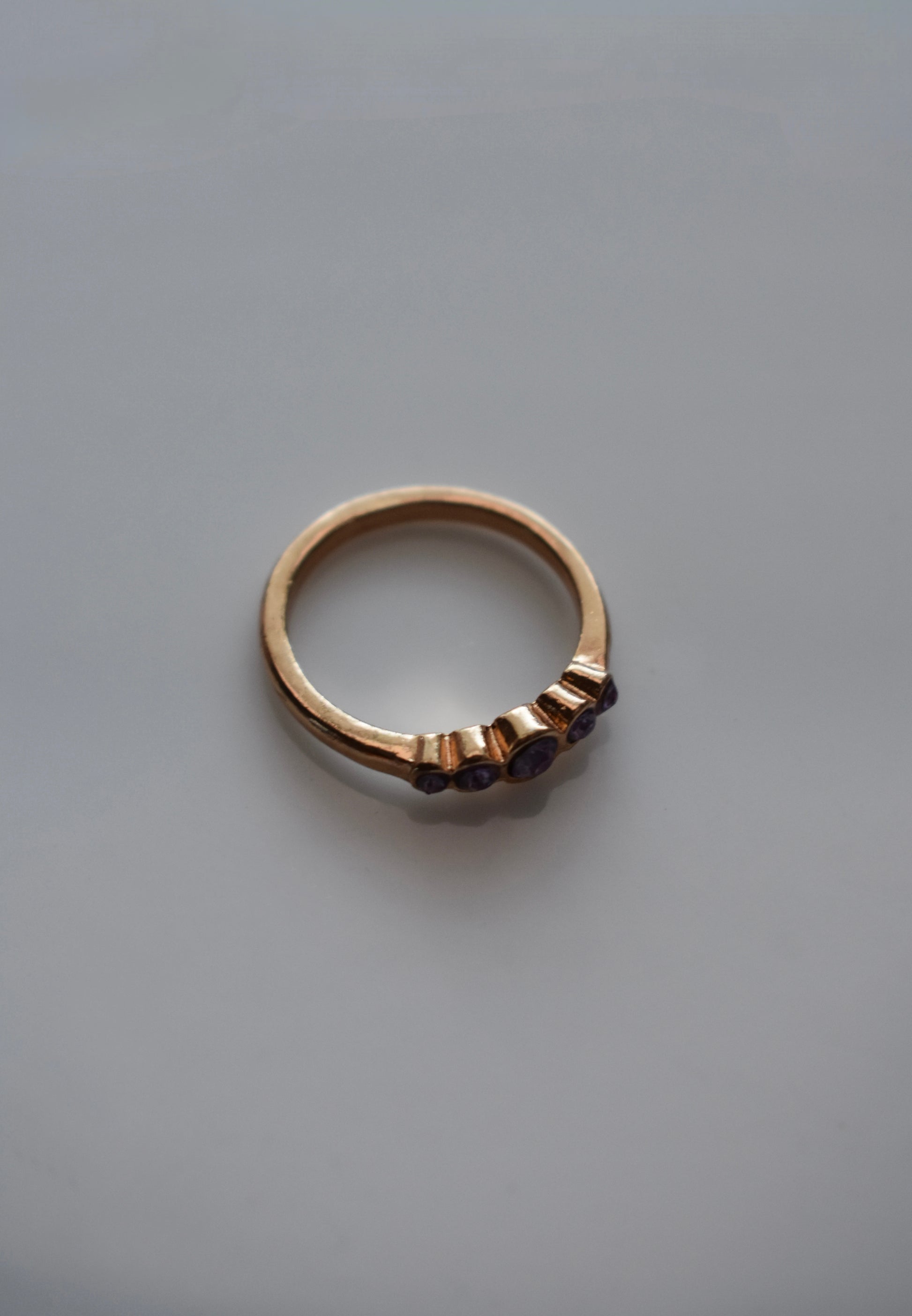 Five Purple Diamonds Ring