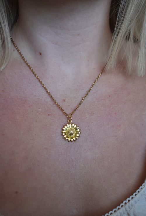 18k gold plated Sunflower - Necklace