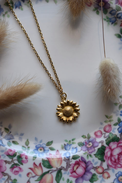 18k gold plated Sunflower - Necklace