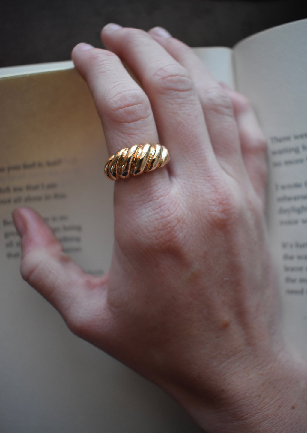 Gold Croissant Ring