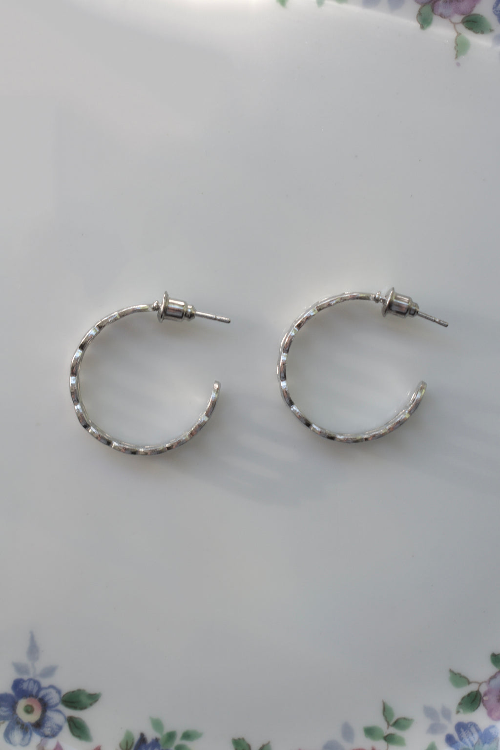 Lock And Chain Silver Earrings