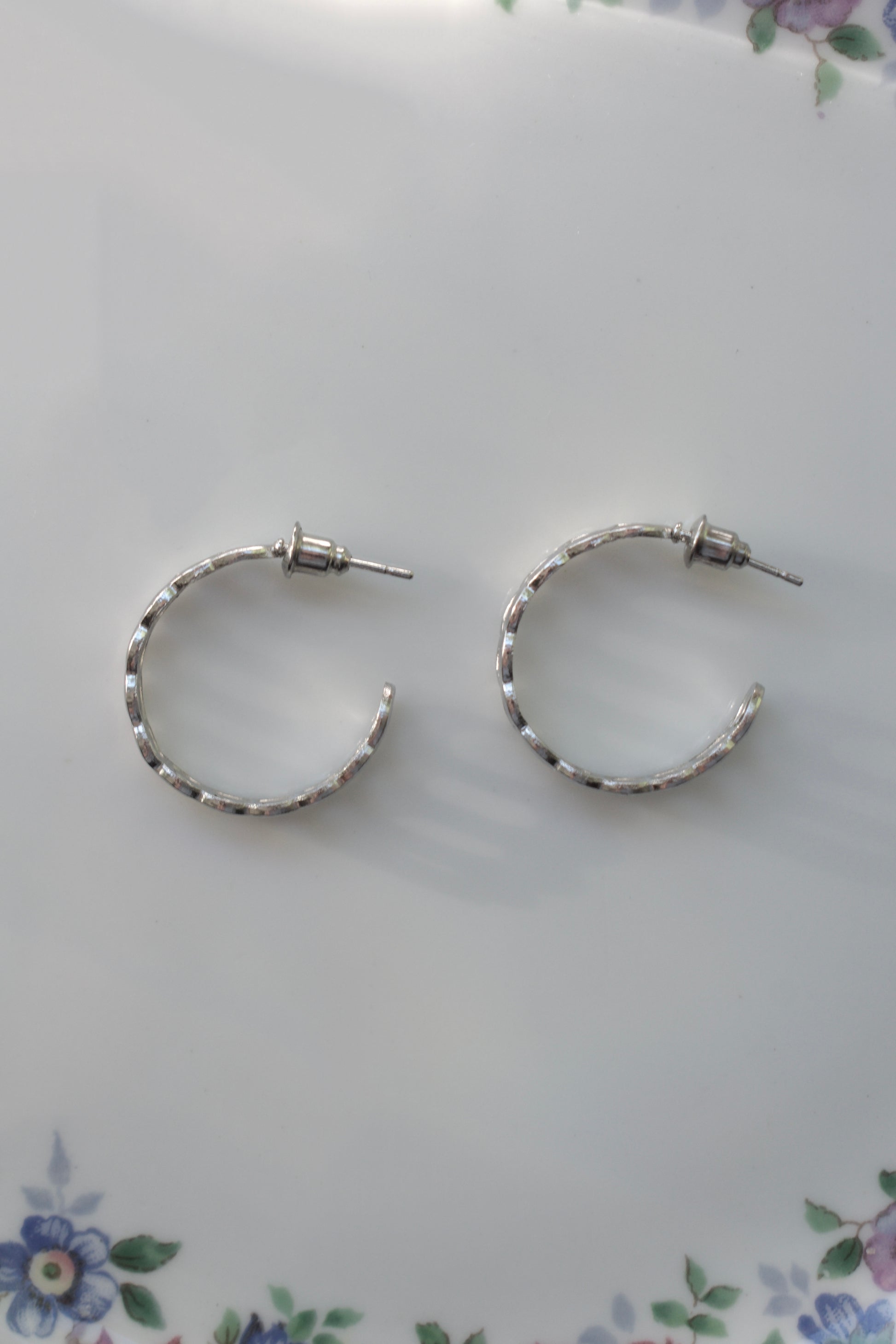 Lock And Chain Silver Earrings