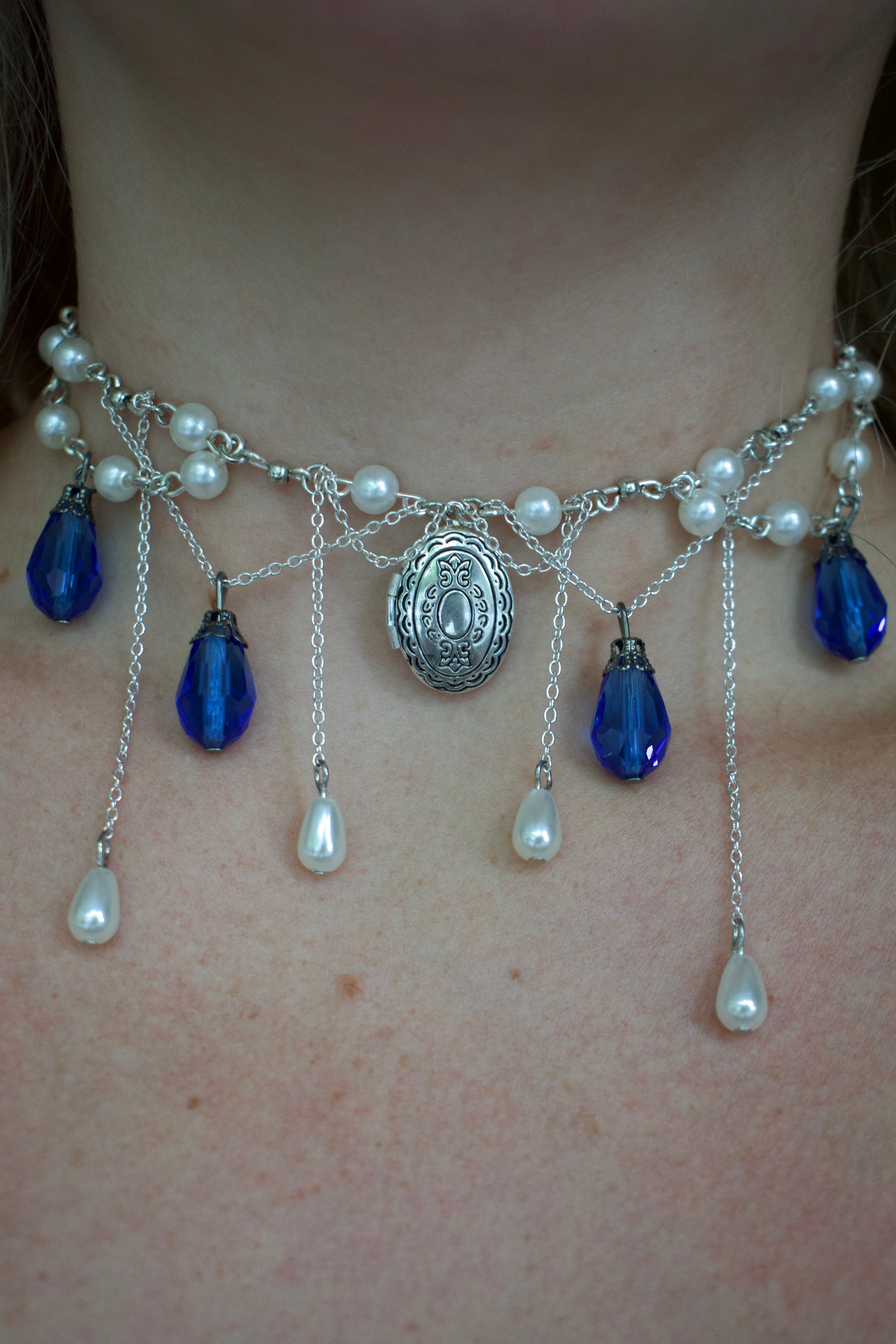 Blue TearDrop Tiered Necklace {Limited Addition}