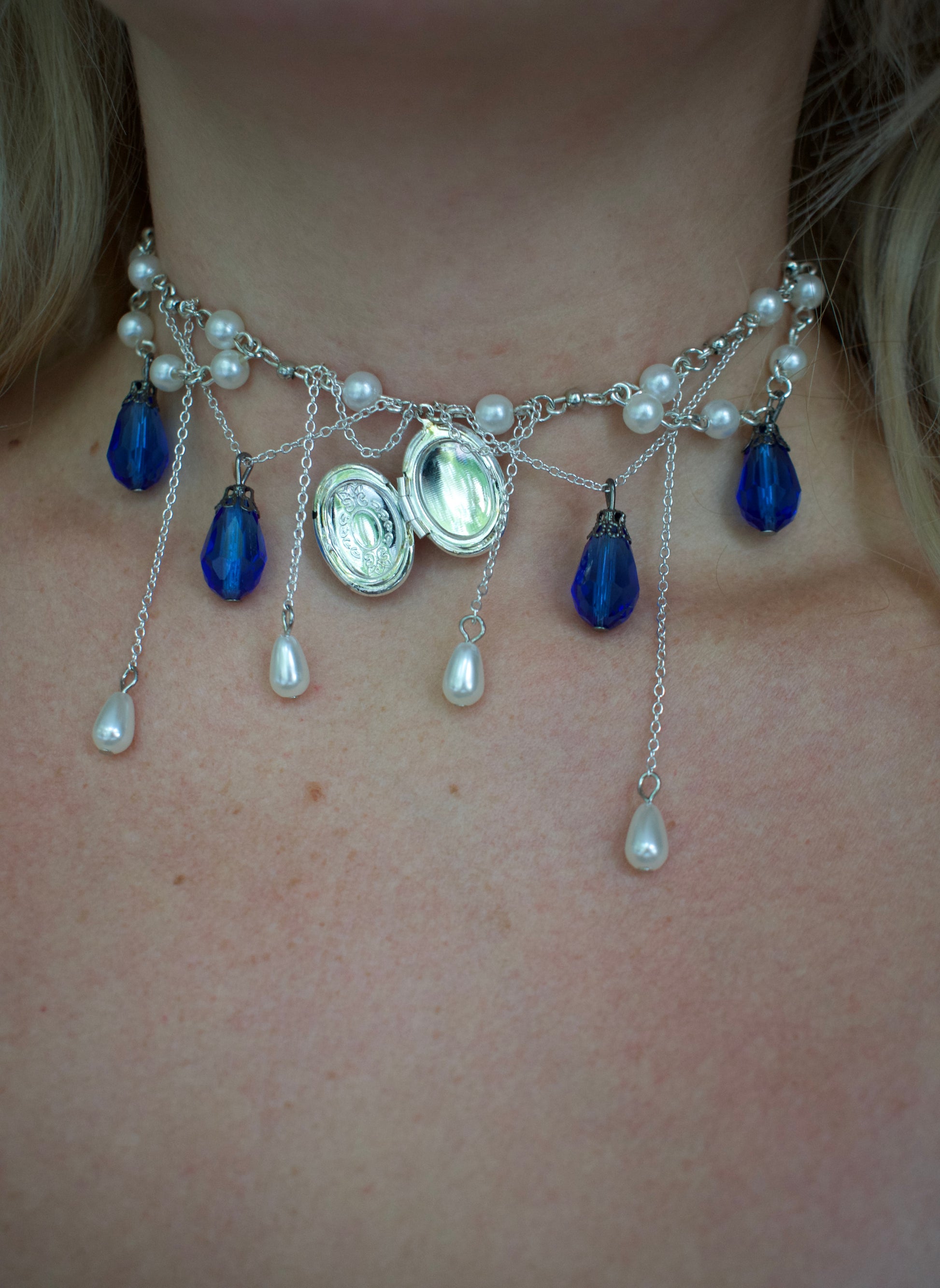 Blue TearDrop Tiered Necklace {Limited Addition}