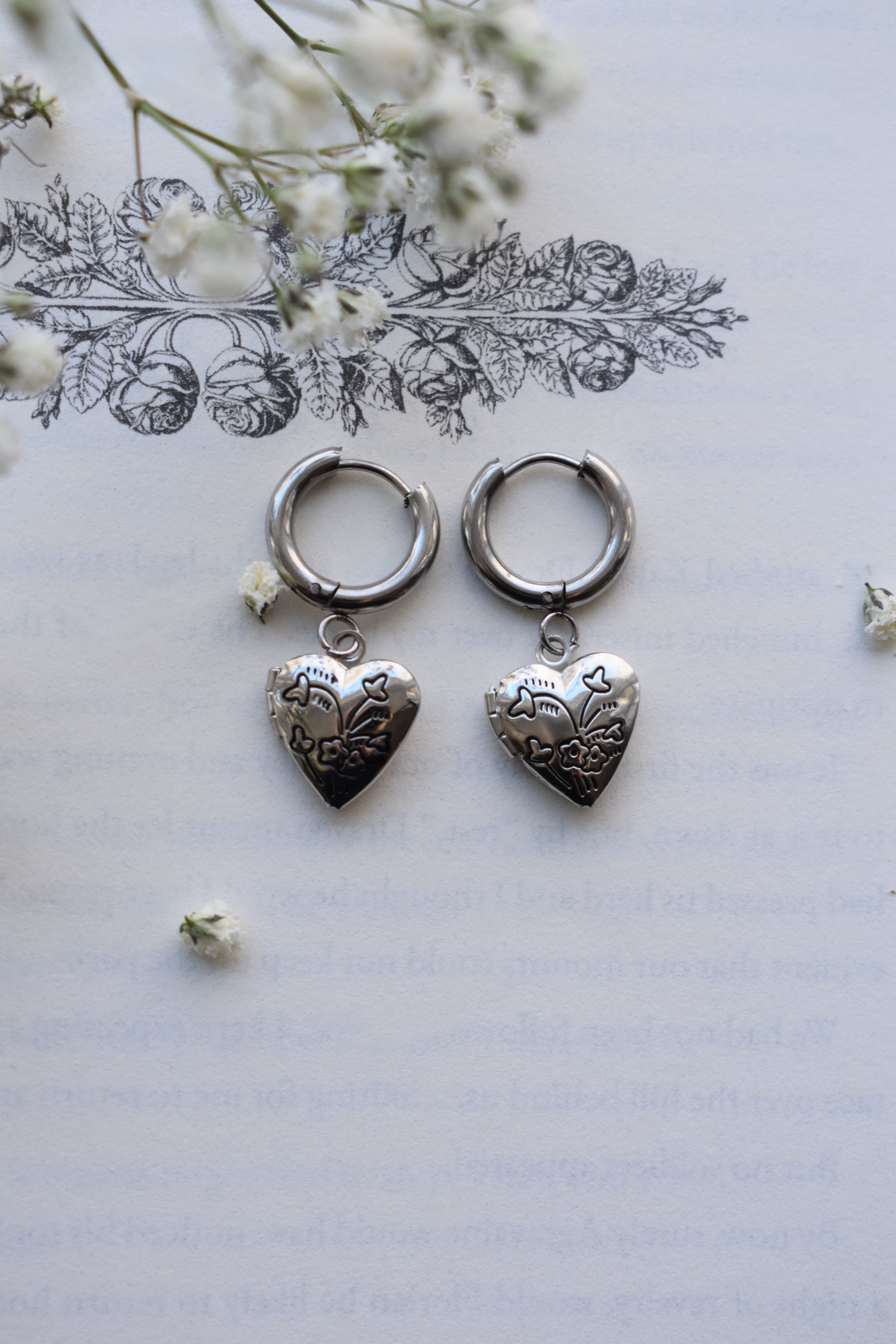 Silver Lining Locket Huggies