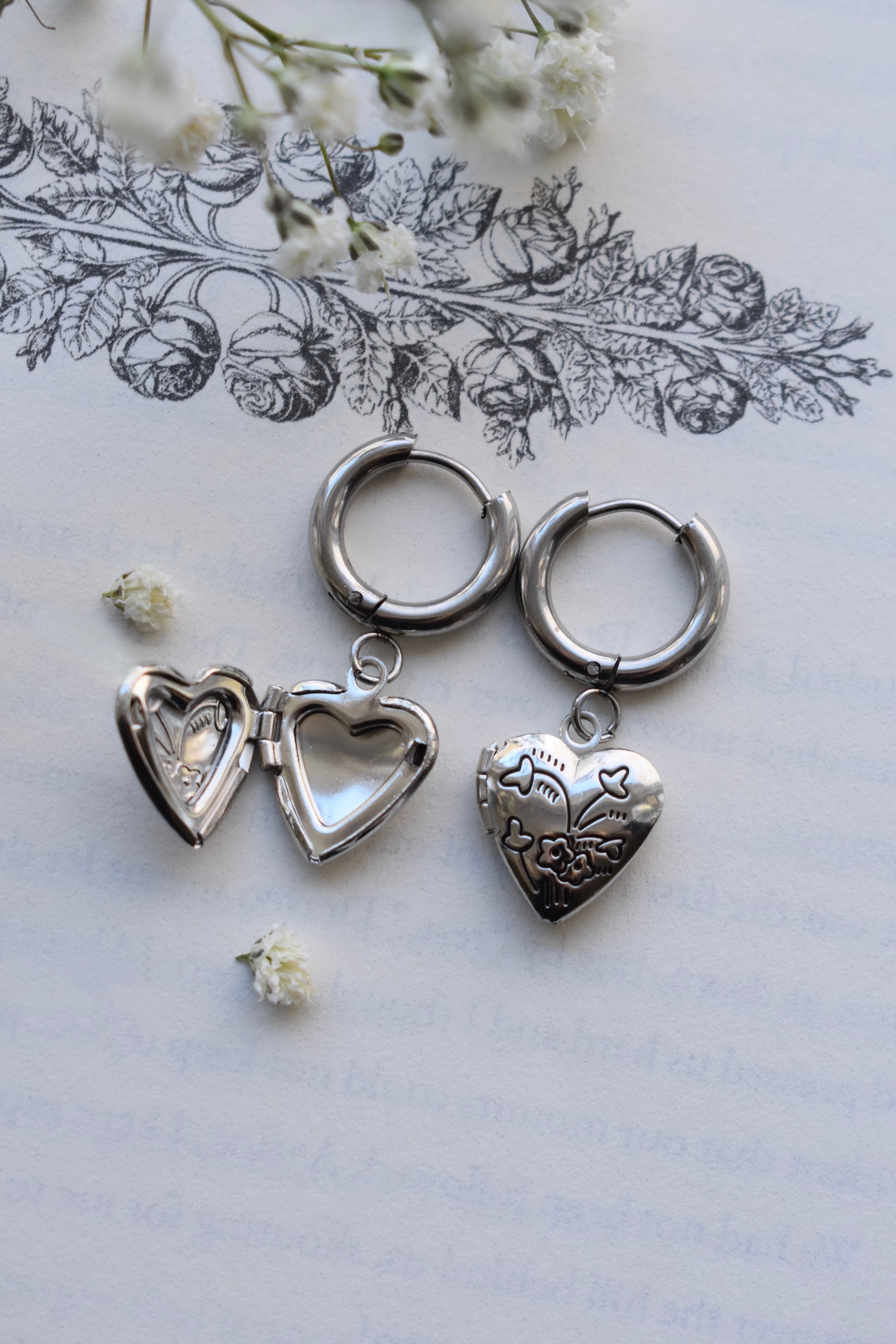 Silver Lining Locket Huggies