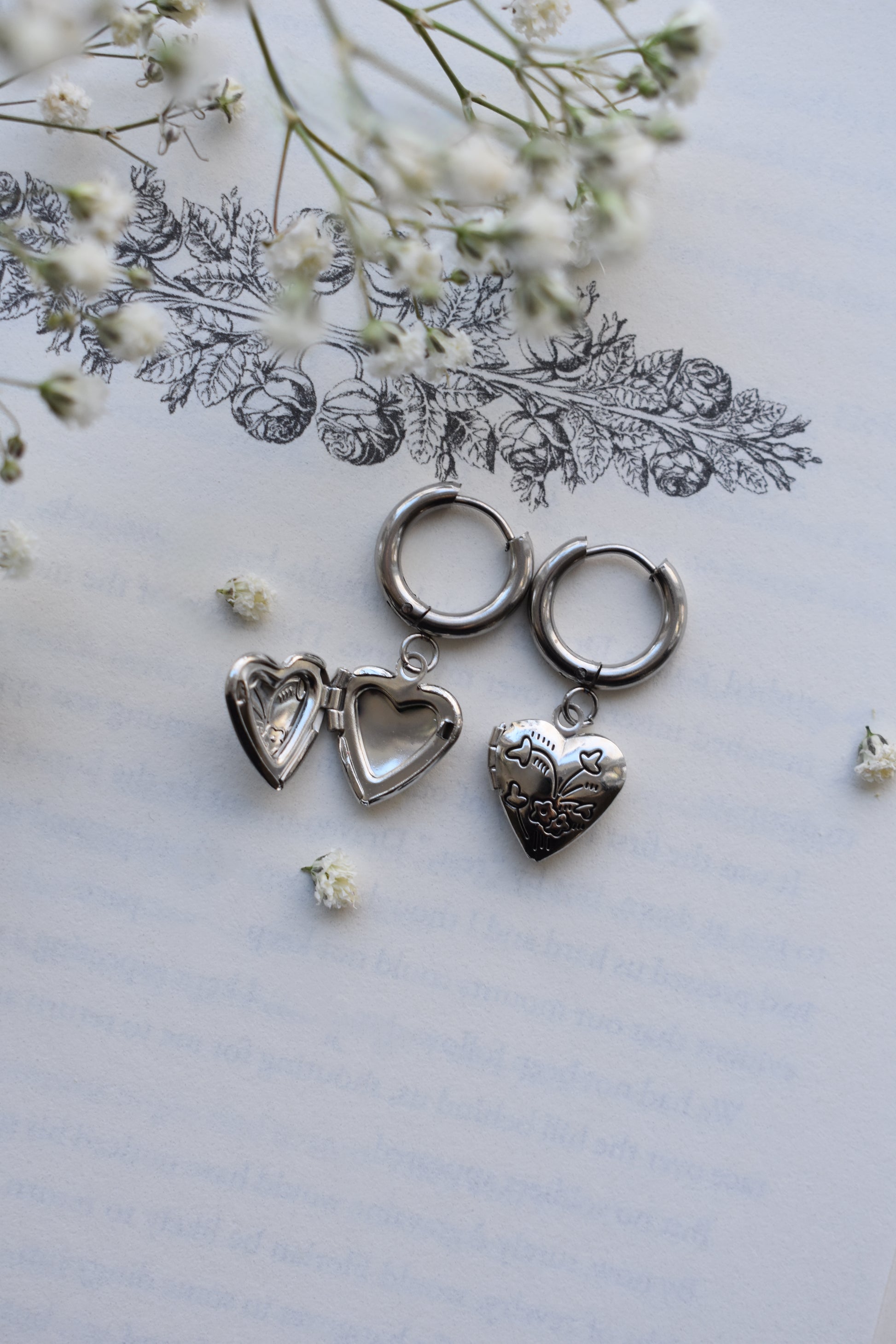 Silver Lining Locket Huggies