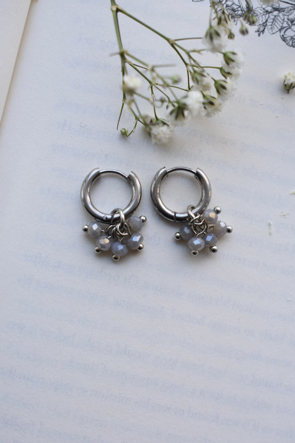 Scilla Silver Huggies - Grey