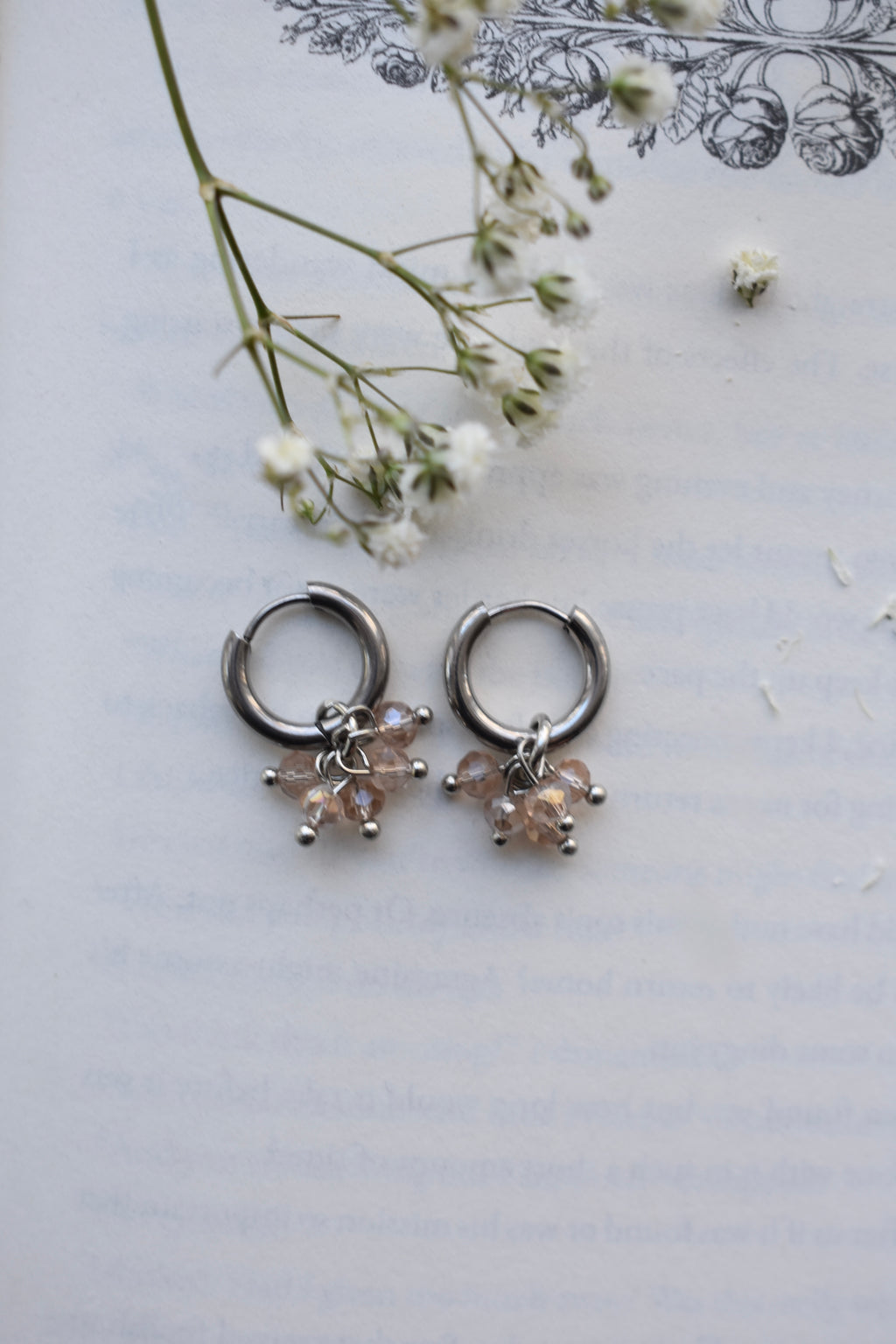 Scilla Silver Huggies - Peach