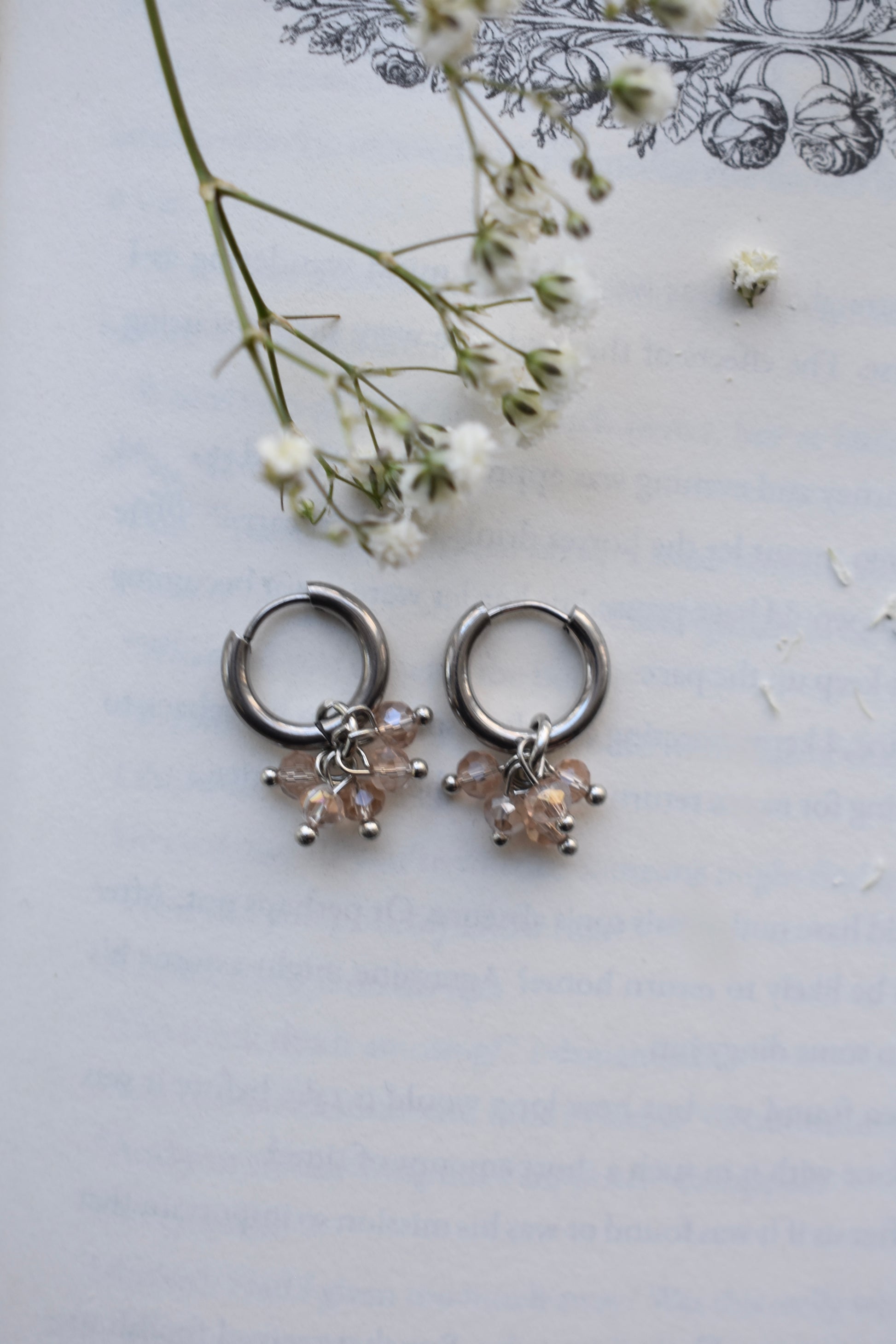 Scilla Silver Huggies - Peach