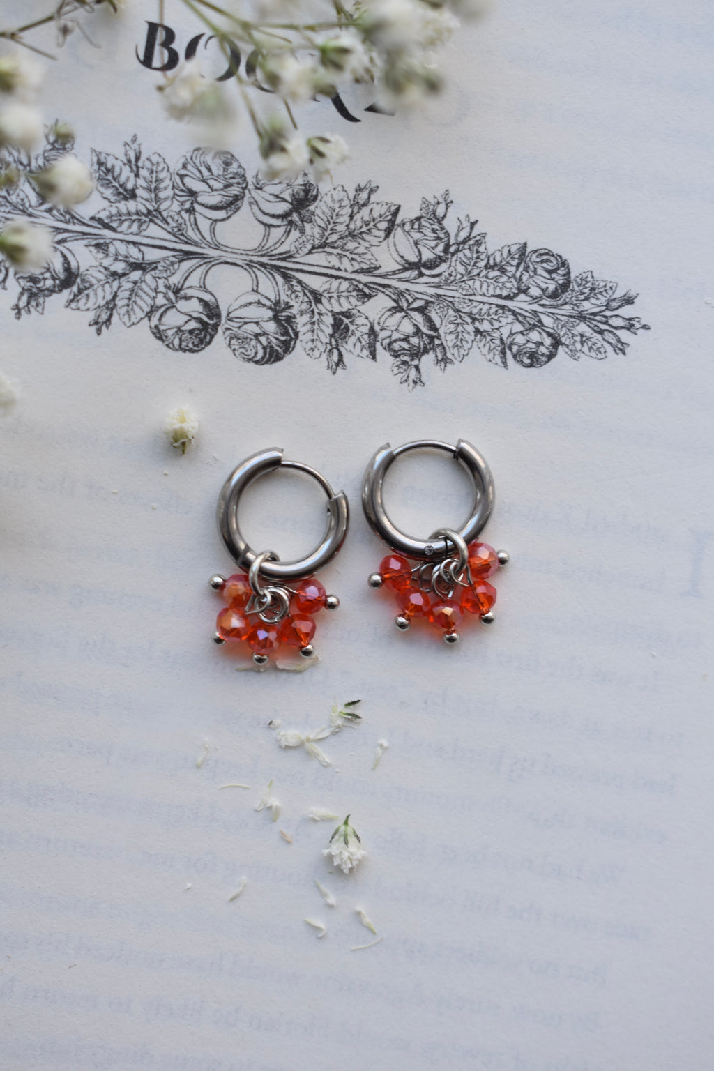 Scilla Silver Huggies - Orange