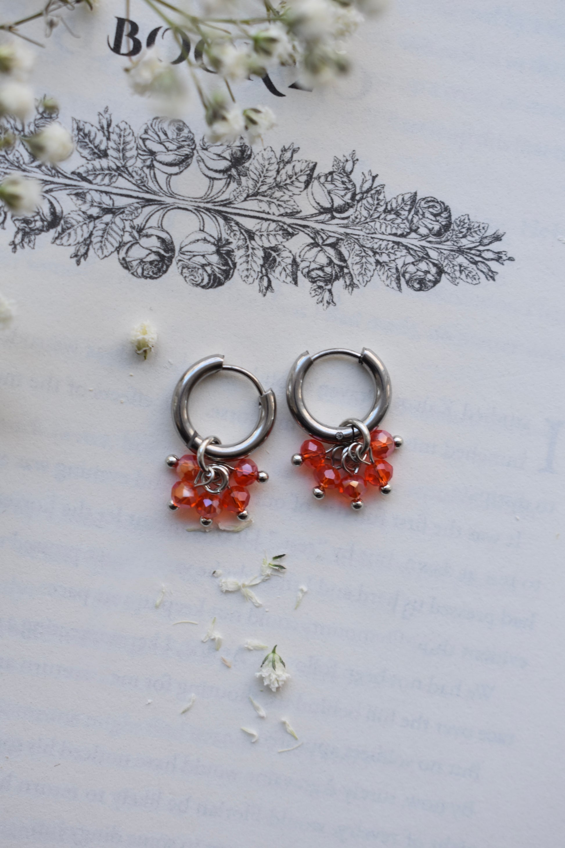 Scilla Silver Huggies - Orange