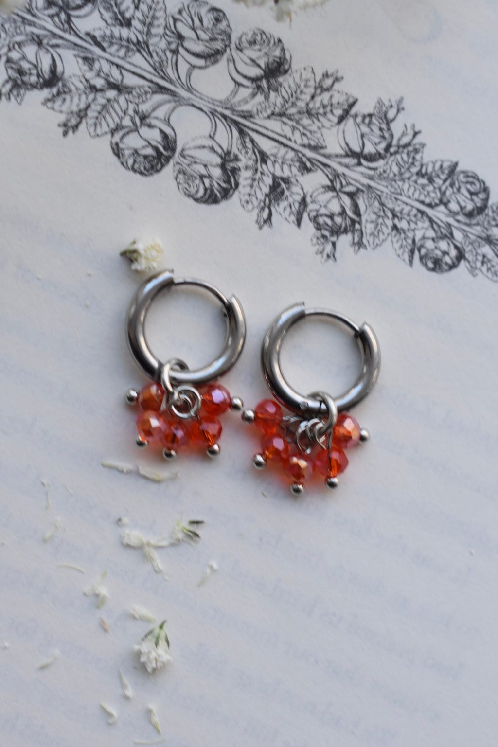 Scilla Silver Huggies - Orange