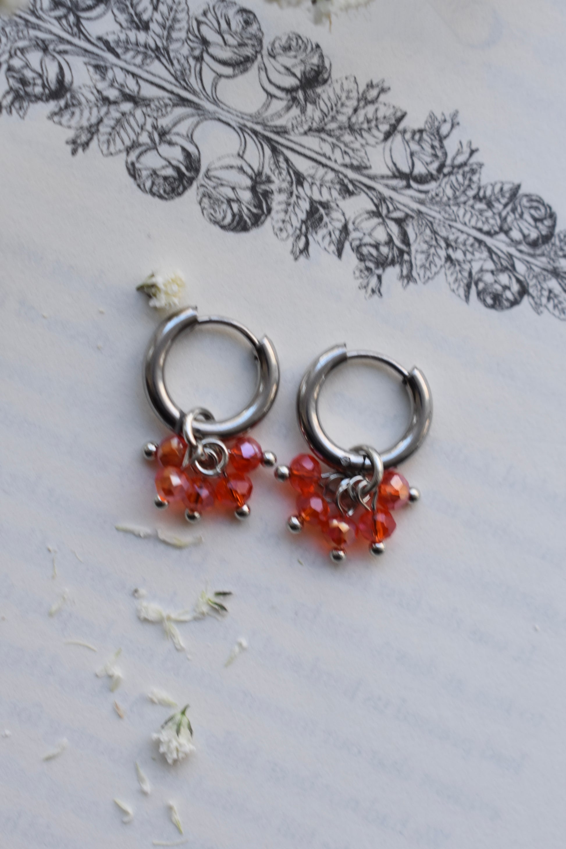 Scilla Silver Huggies - Orange