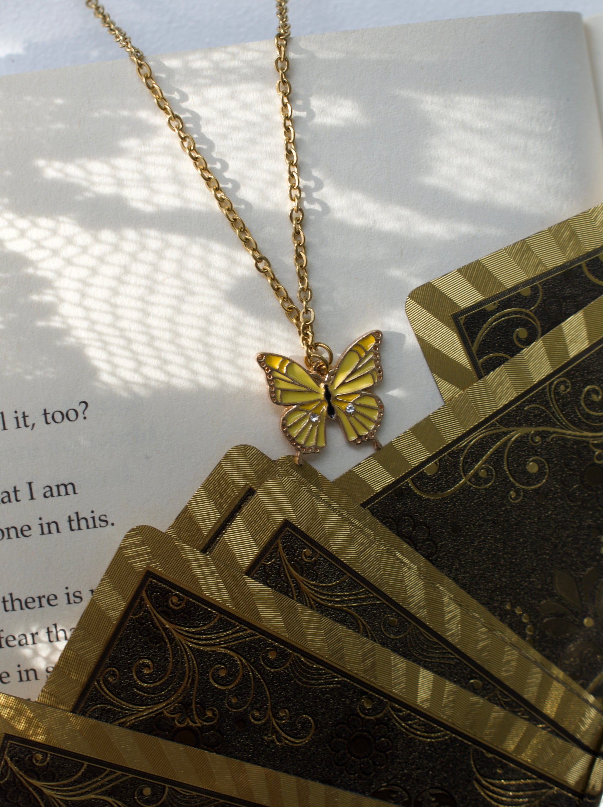 Yellow Butterfly Necklace