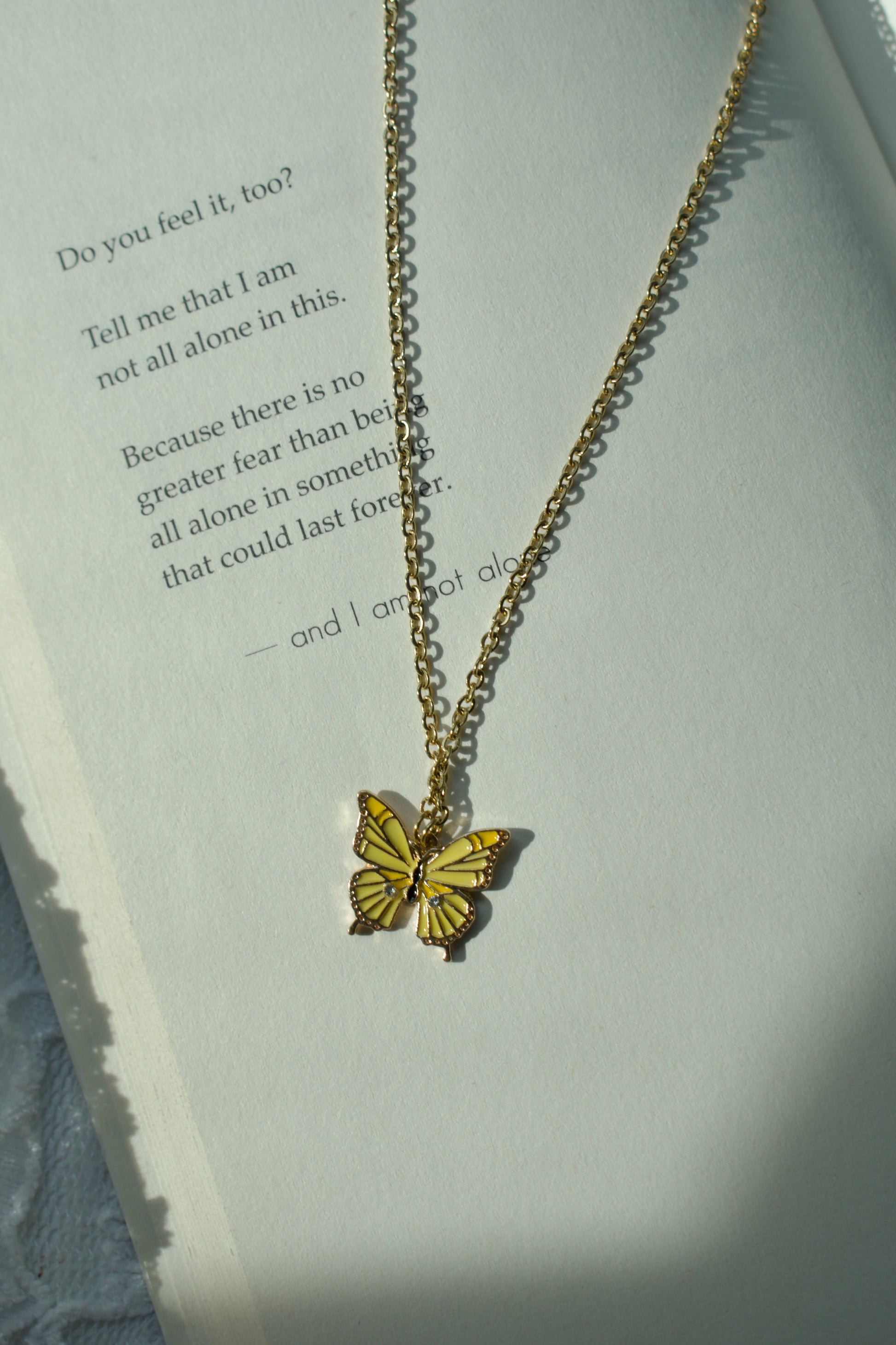 Yellow Butterfly Necklace