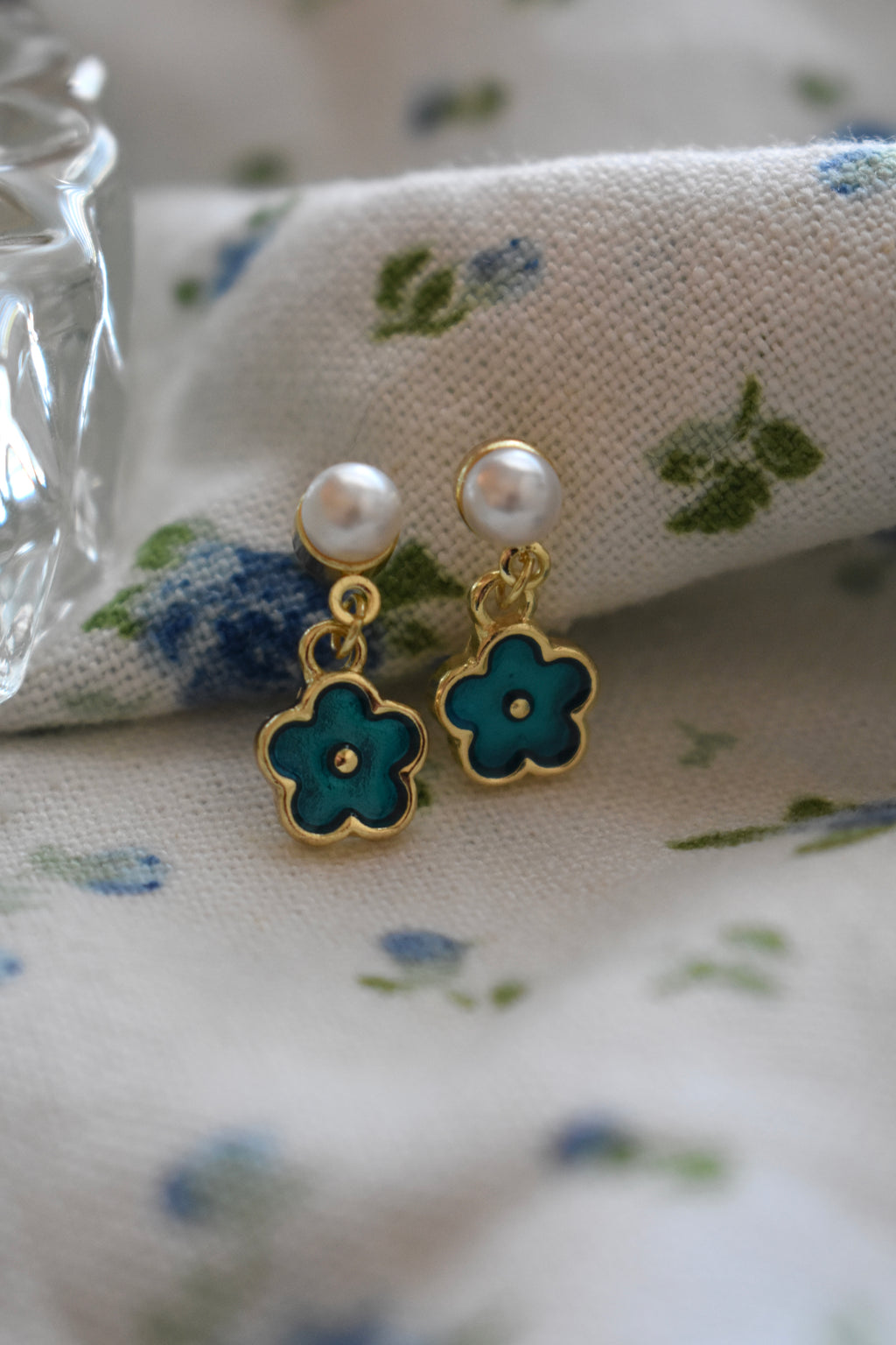 Blue Happy Flowers - Studs
