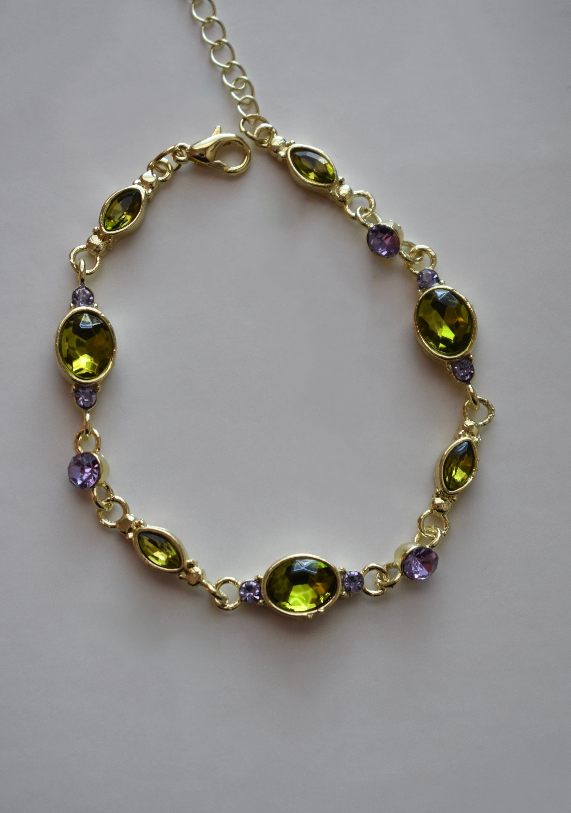 Green & Purple Diamonds Bracelet