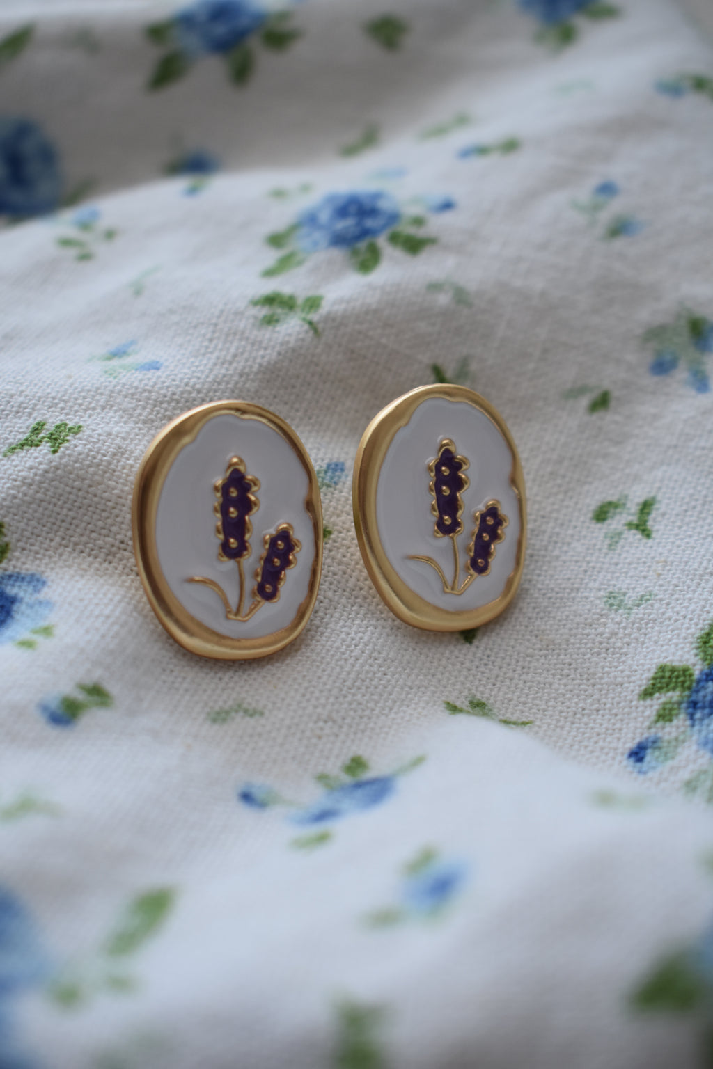 The Magnolia Painting Earrings