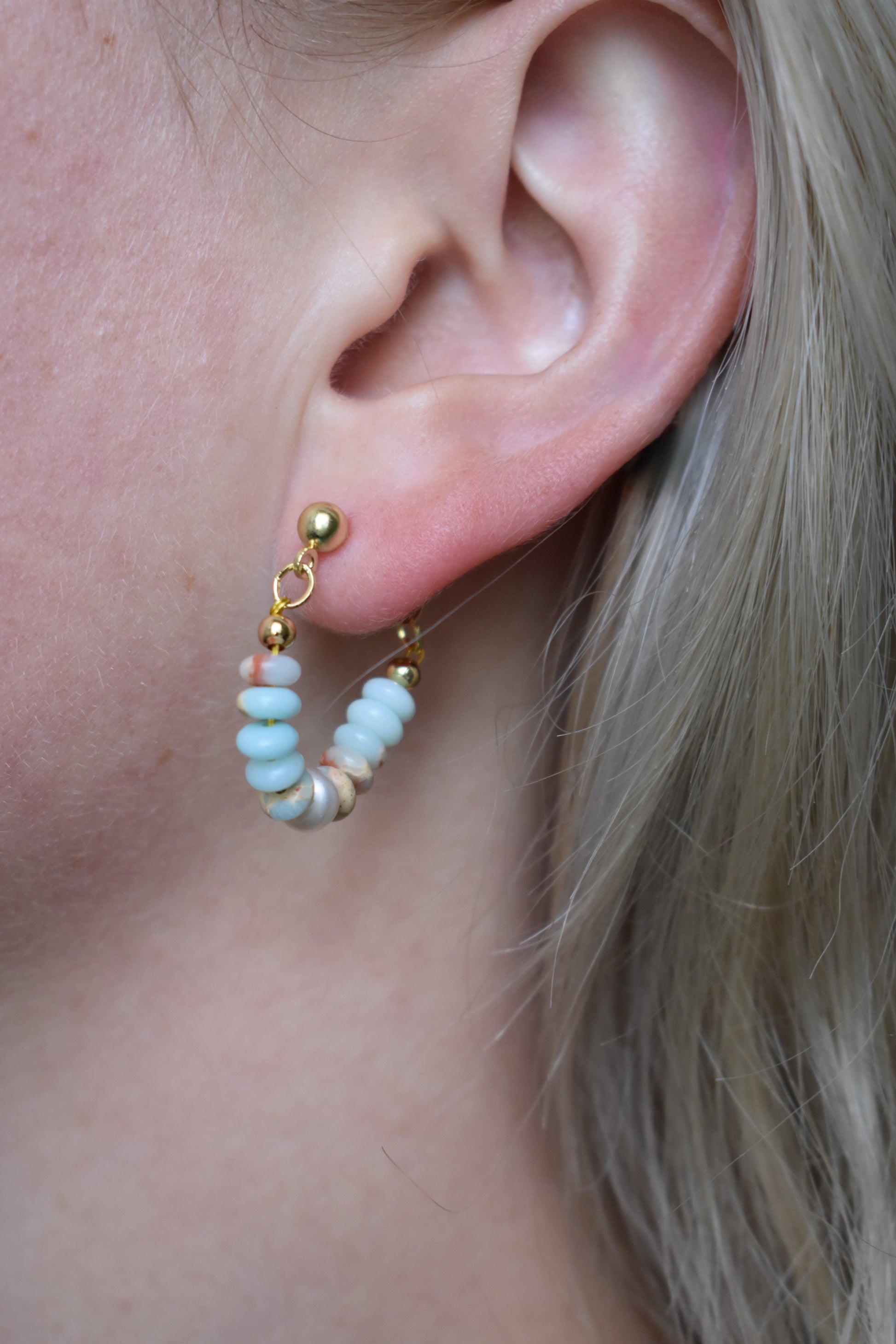 Marble Blue Dangle Earrings