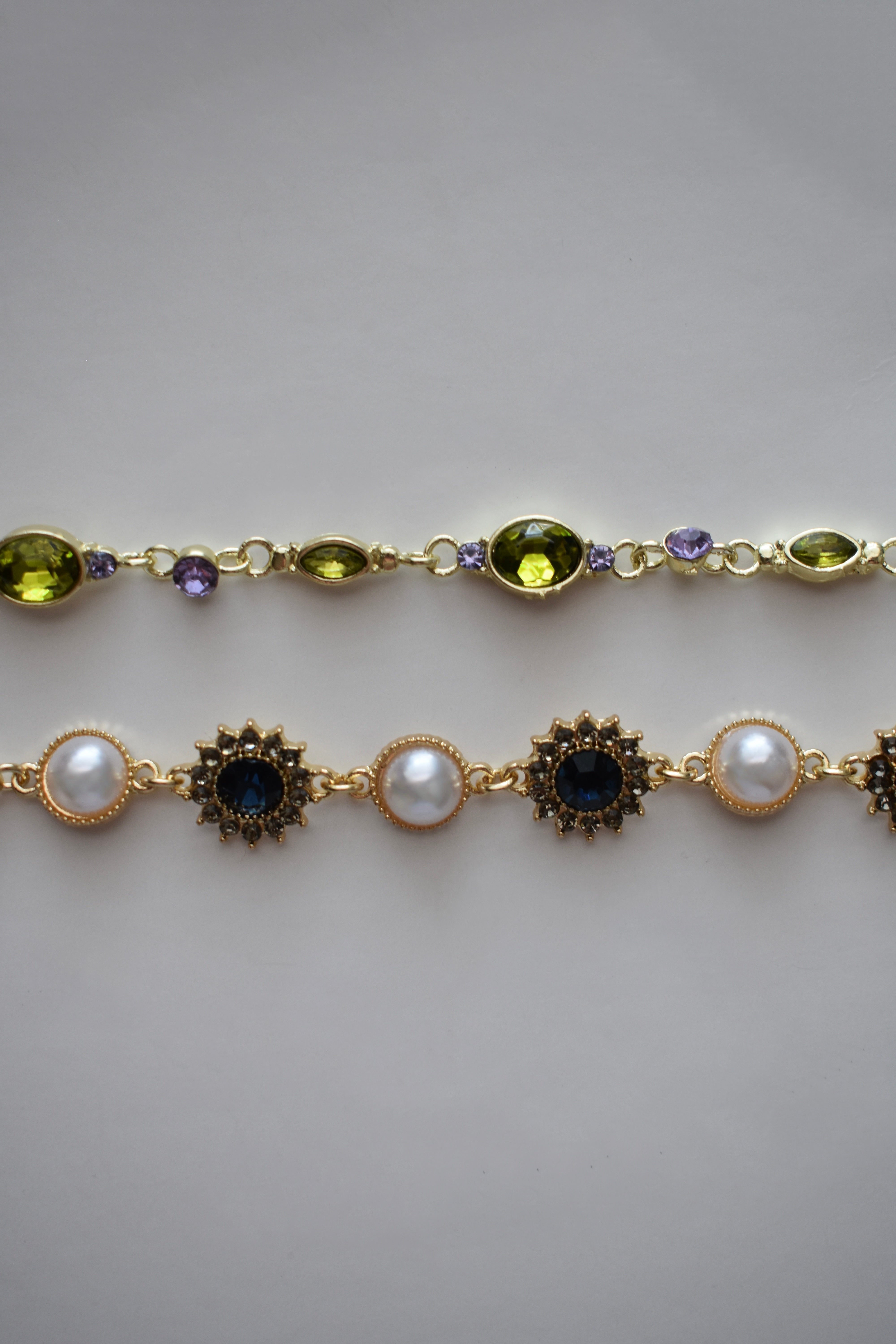 Green & Purple Diamonds Bracelet