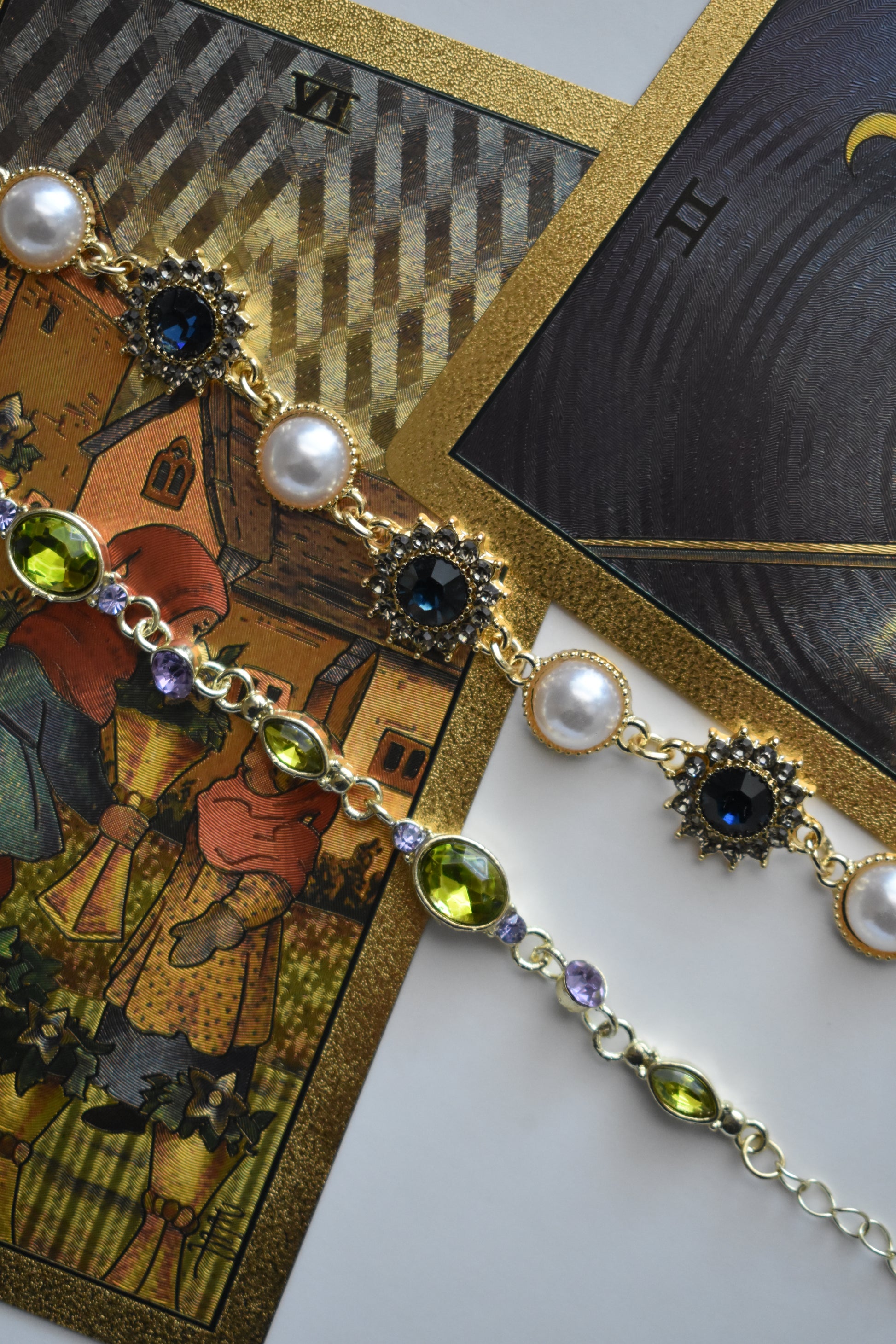 Green & Purple Diamonds Bracelet