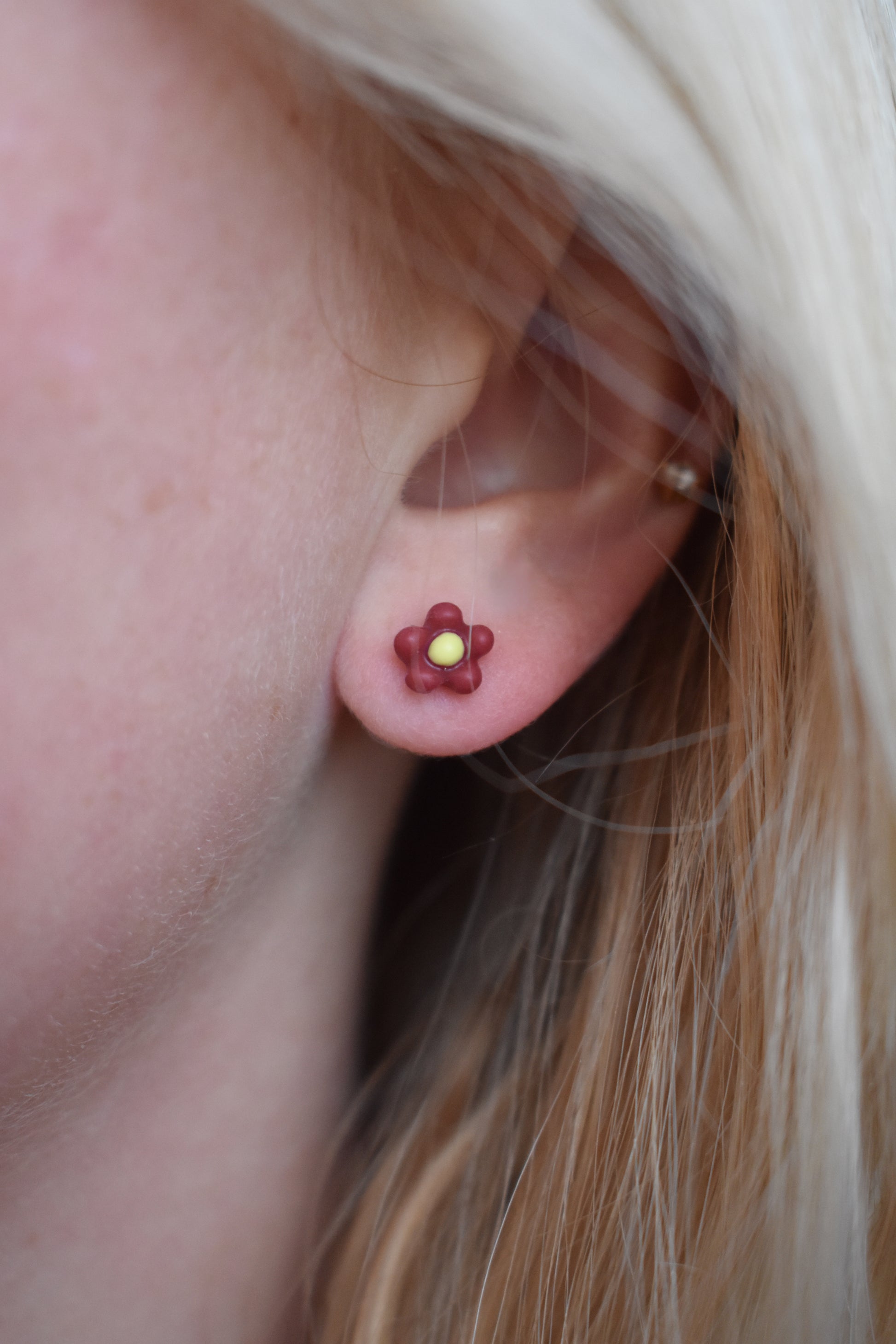 Simply Floral Studs- Red