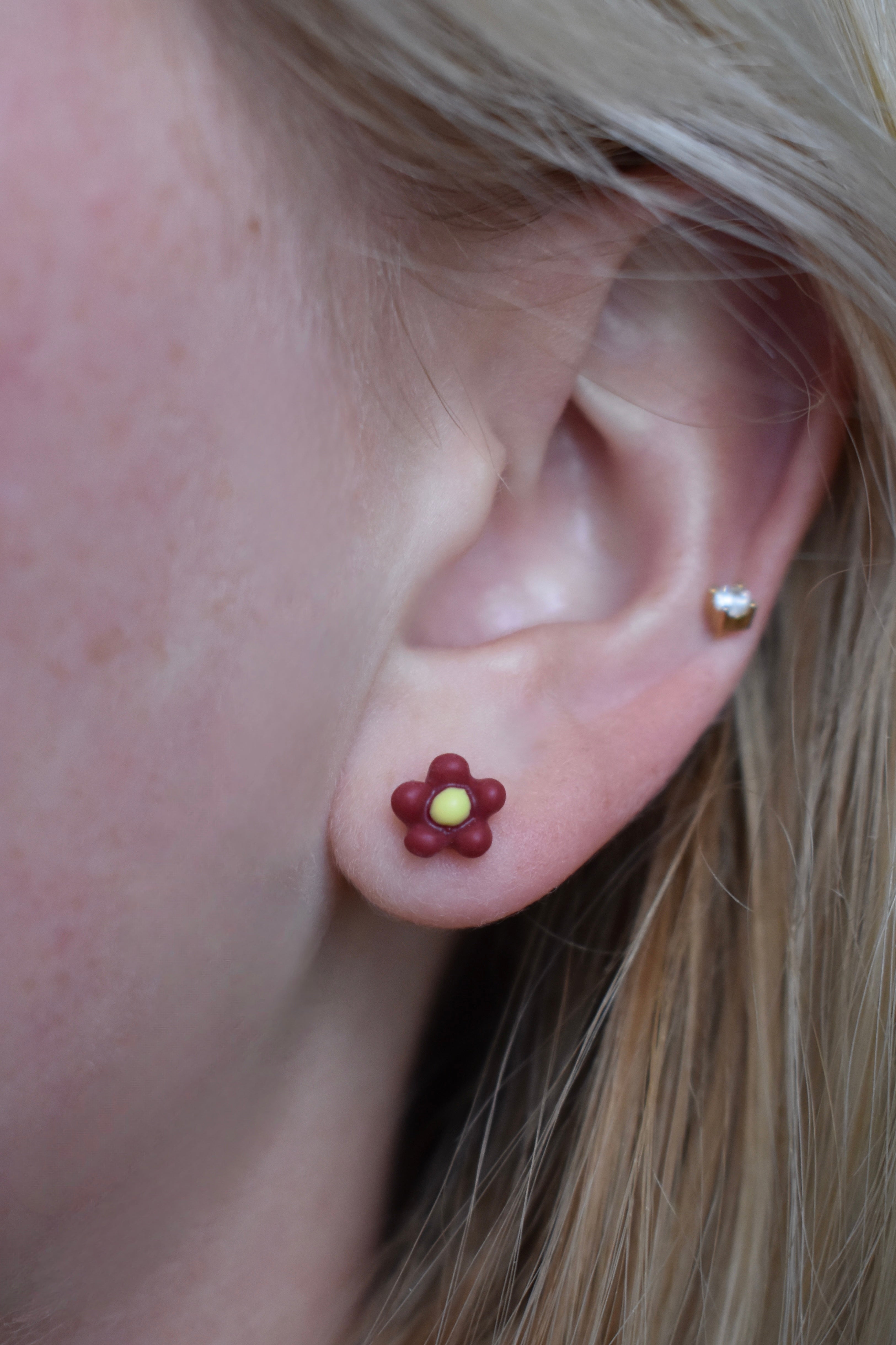 Simply Floral Studs- Red