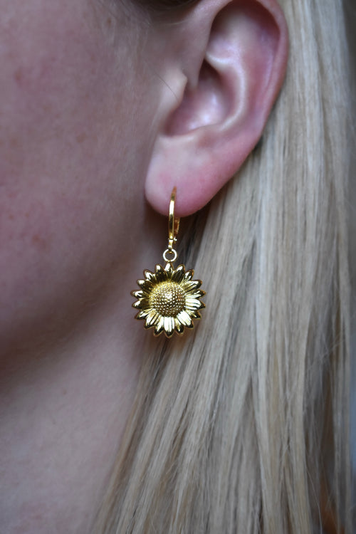 18k gold plated Sunflowers - Huggies