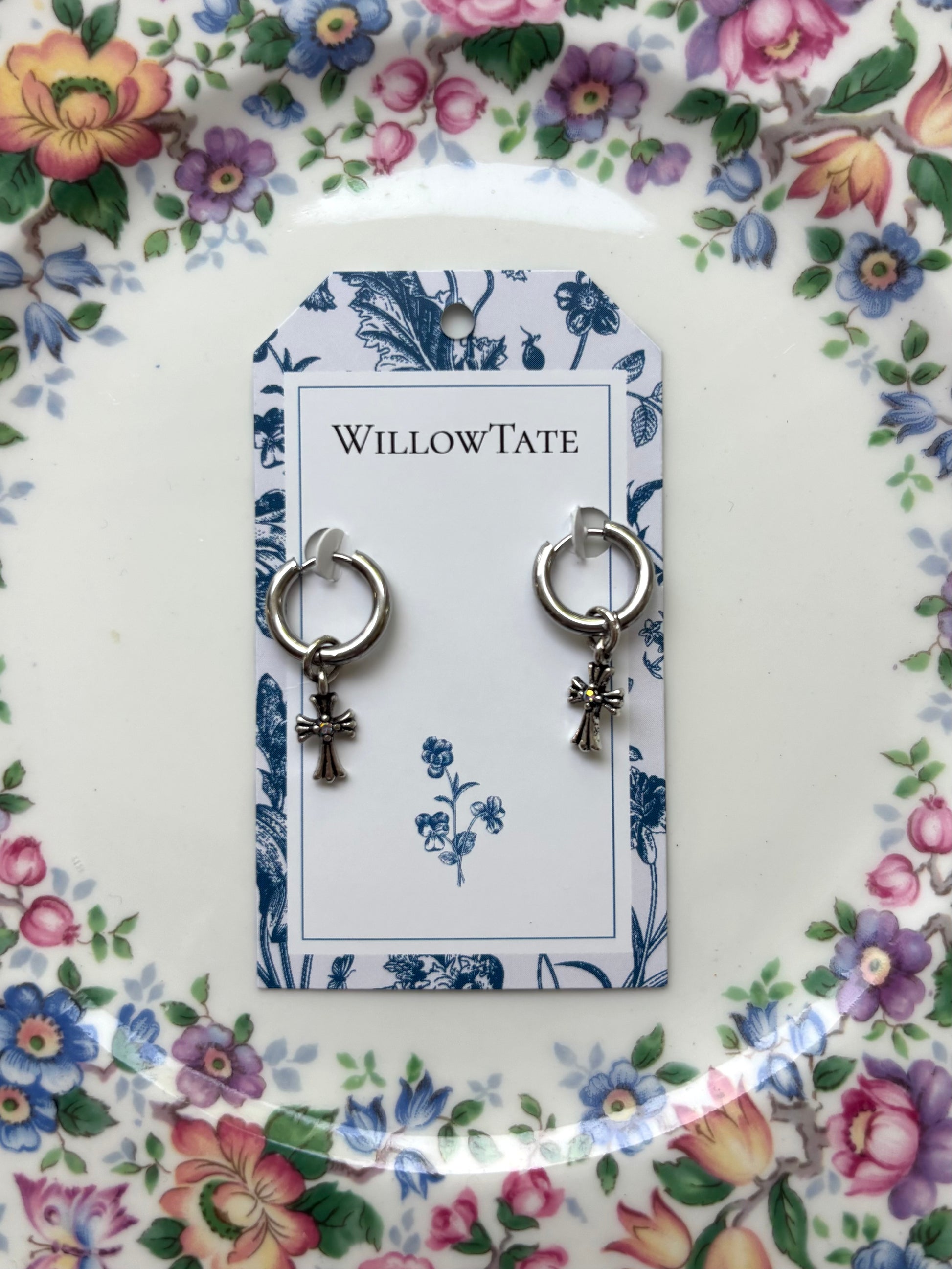 Silver Cross Earrings