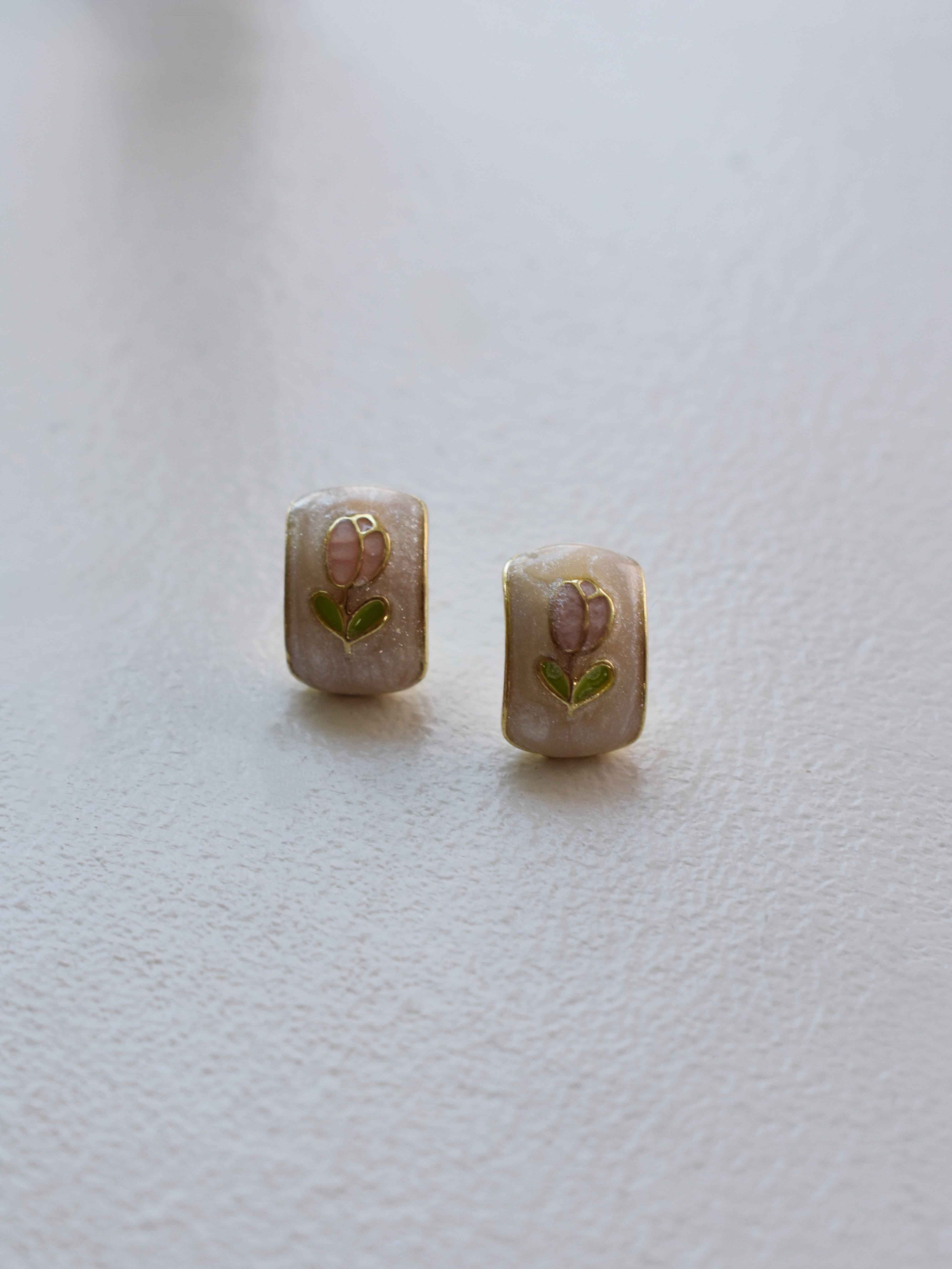 Claude Monet's Tulips - Rectangle Studs