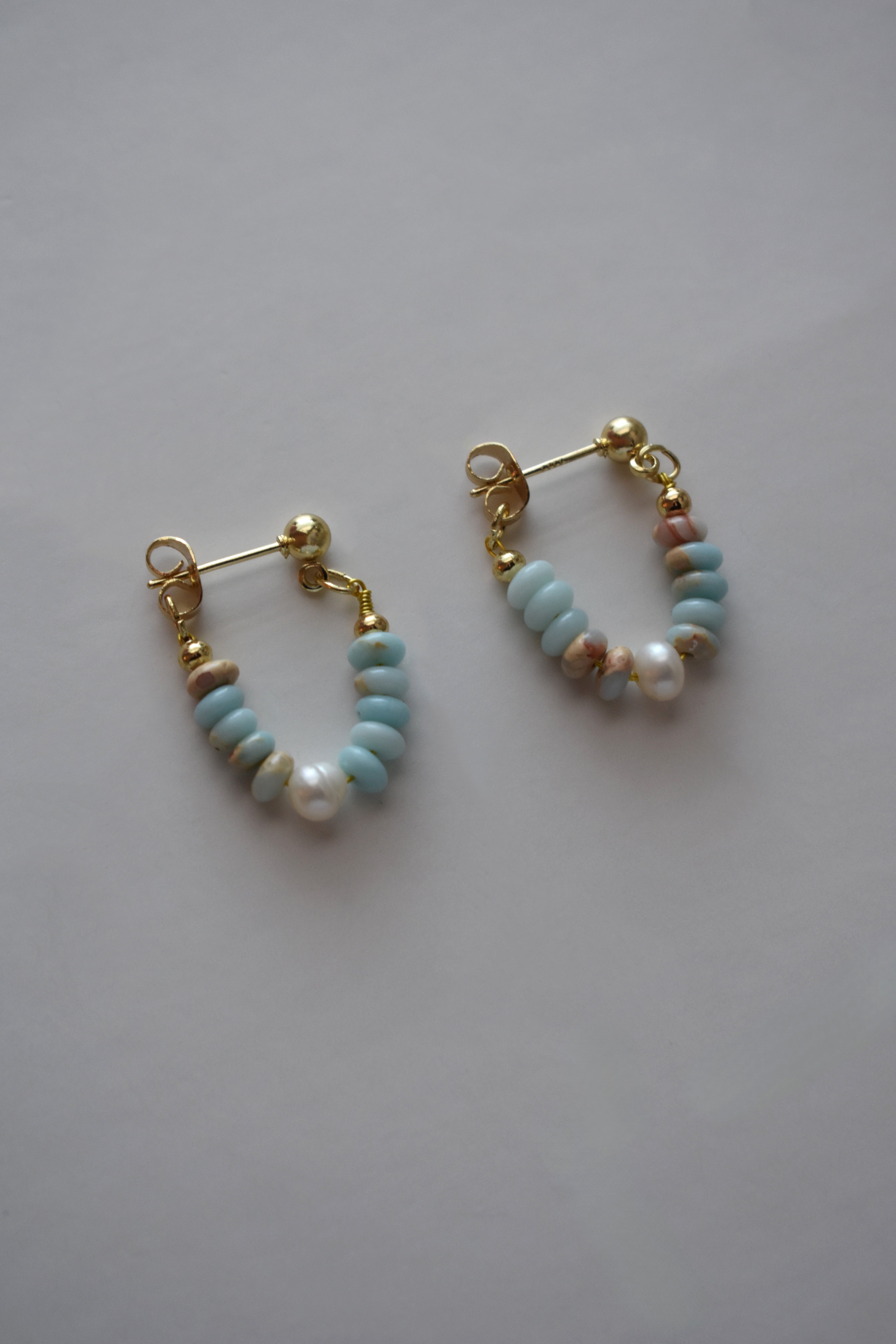 Marble Blue Dangle Earrings