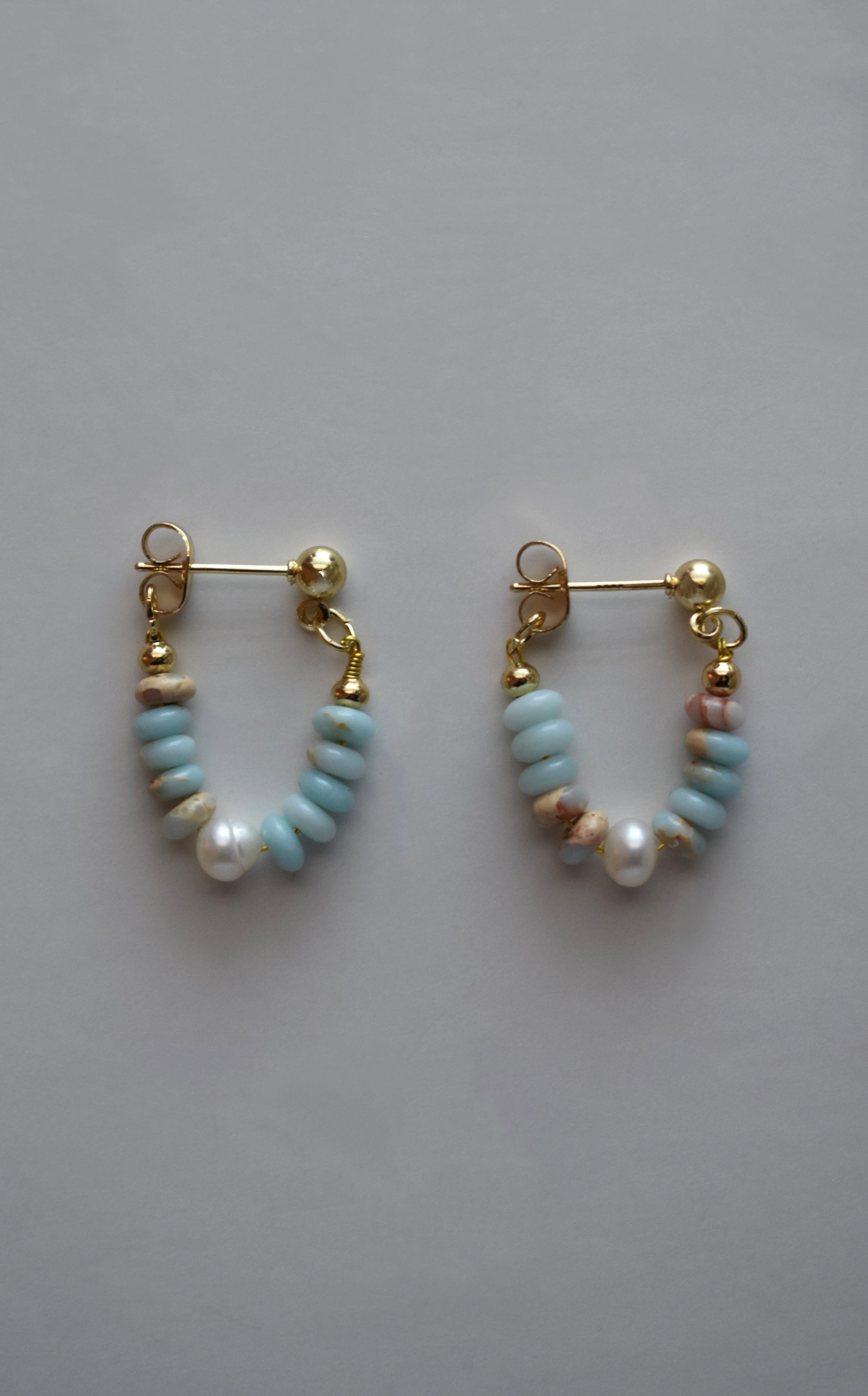 Marble Blue Dangle Earrings