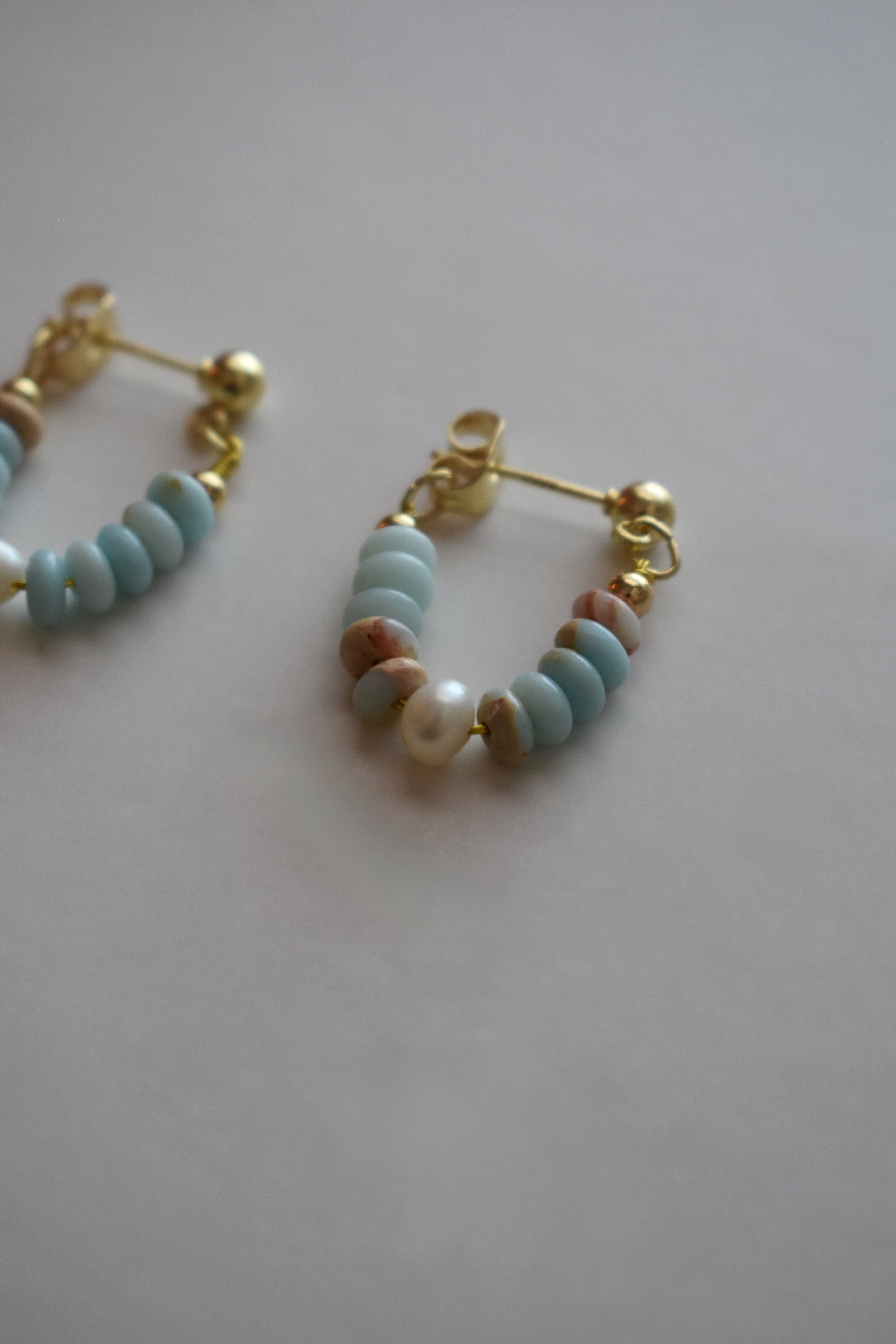 Marble Blue Dangle Earrings