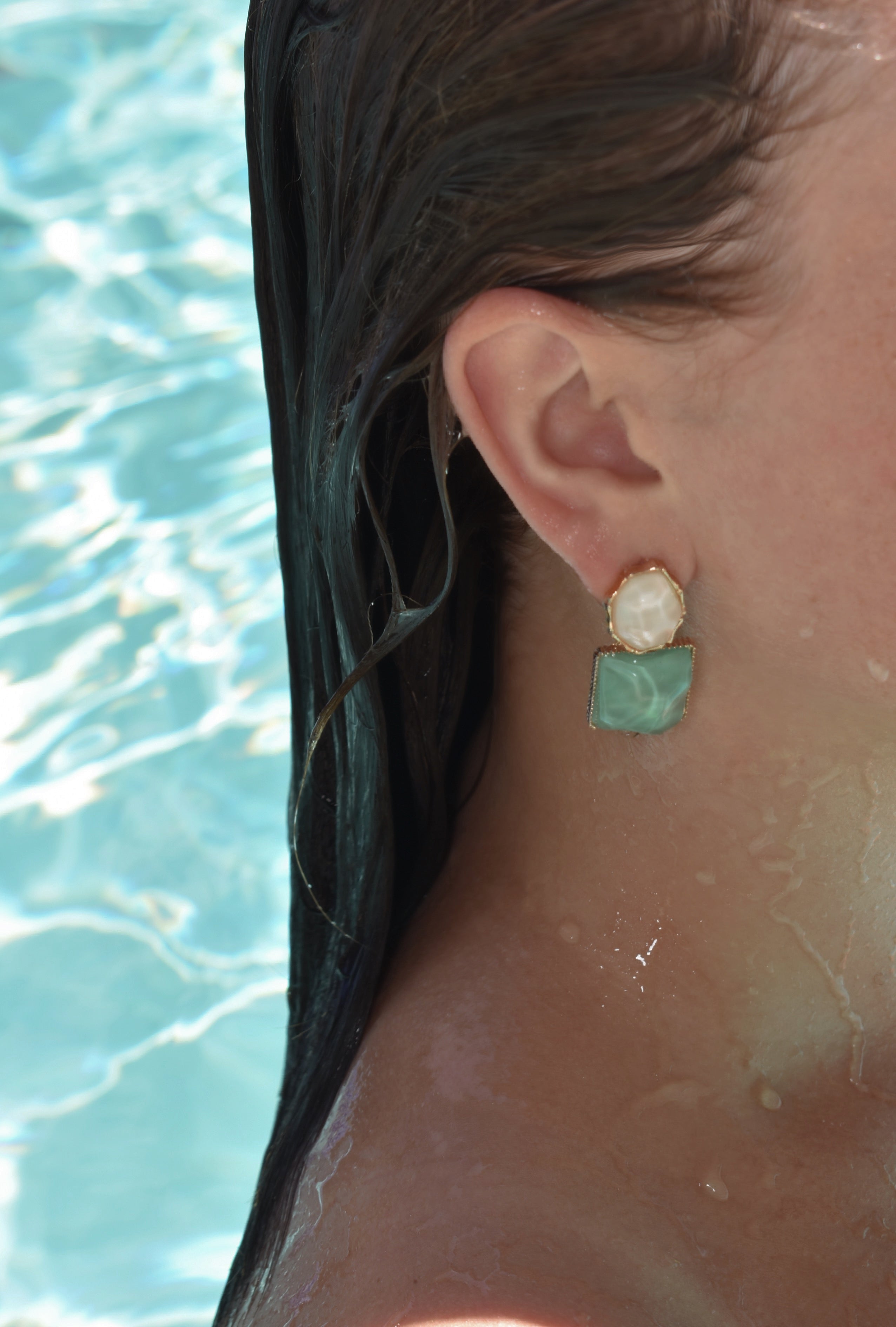 Polished Summer Ocean Earrings