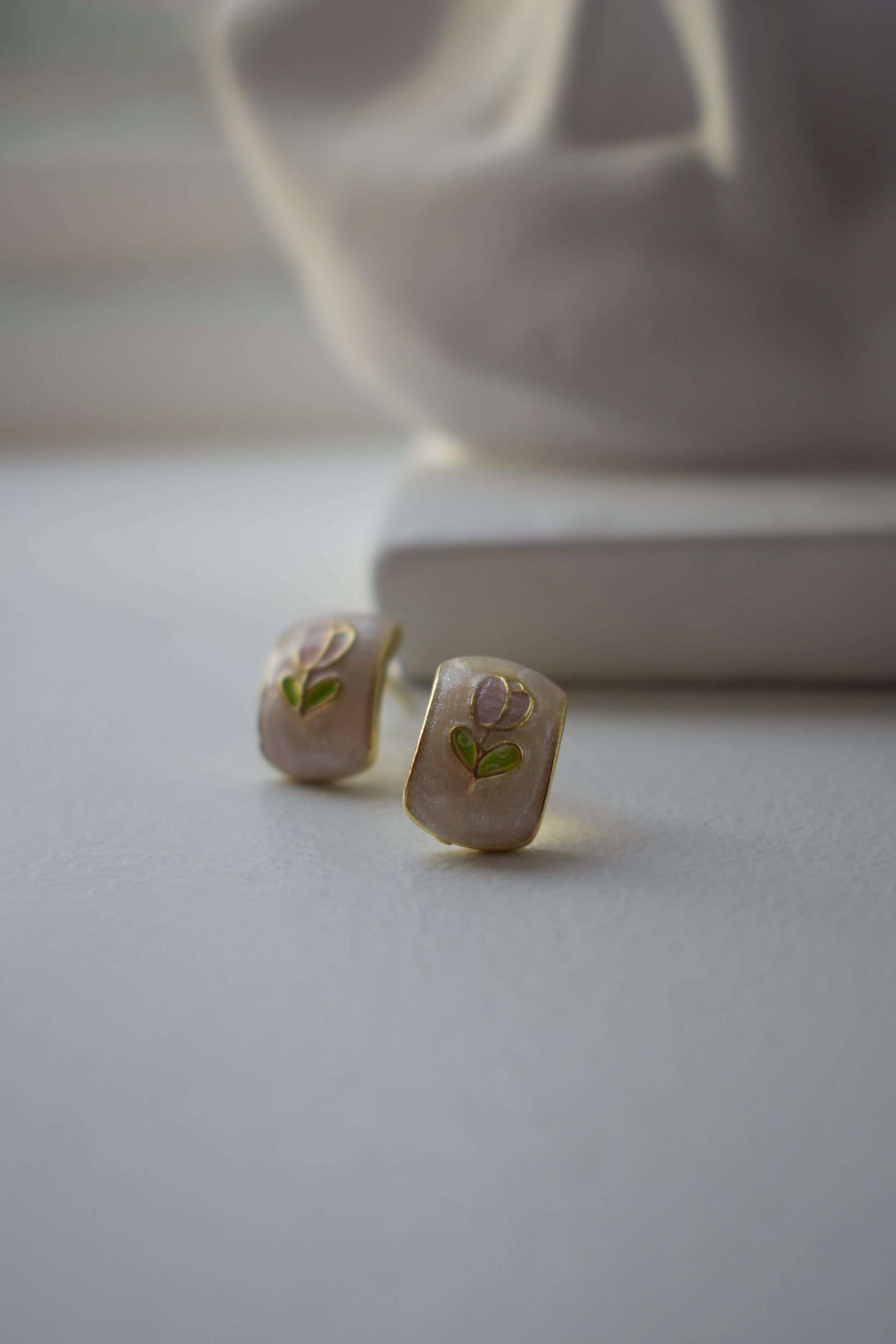 Claude Monet's Tulips - Rectangle Studs