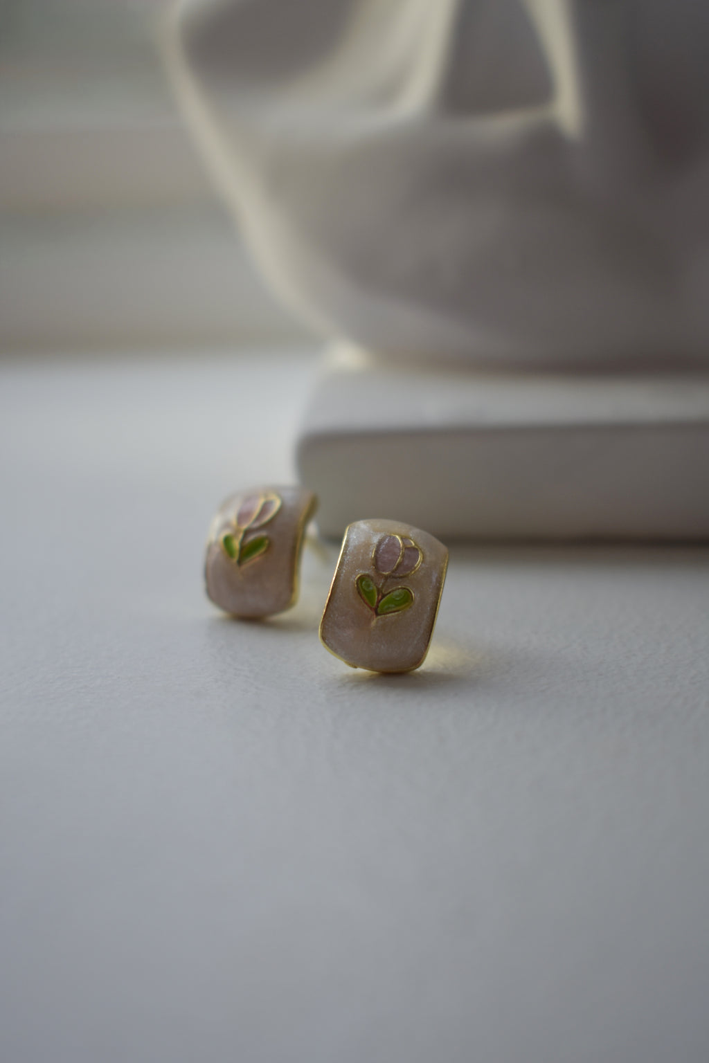 Claude Monet's Tulips - Rectangle Studs